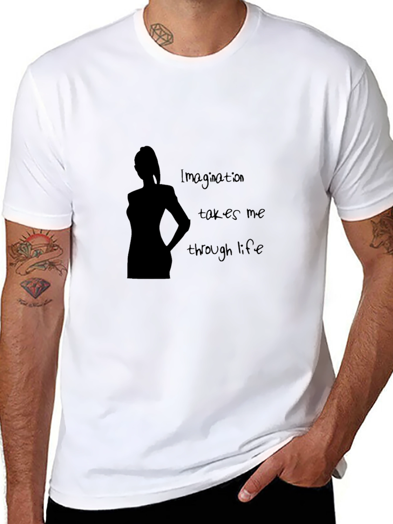 Imagination Takes Me Through Life Black T-Shirt