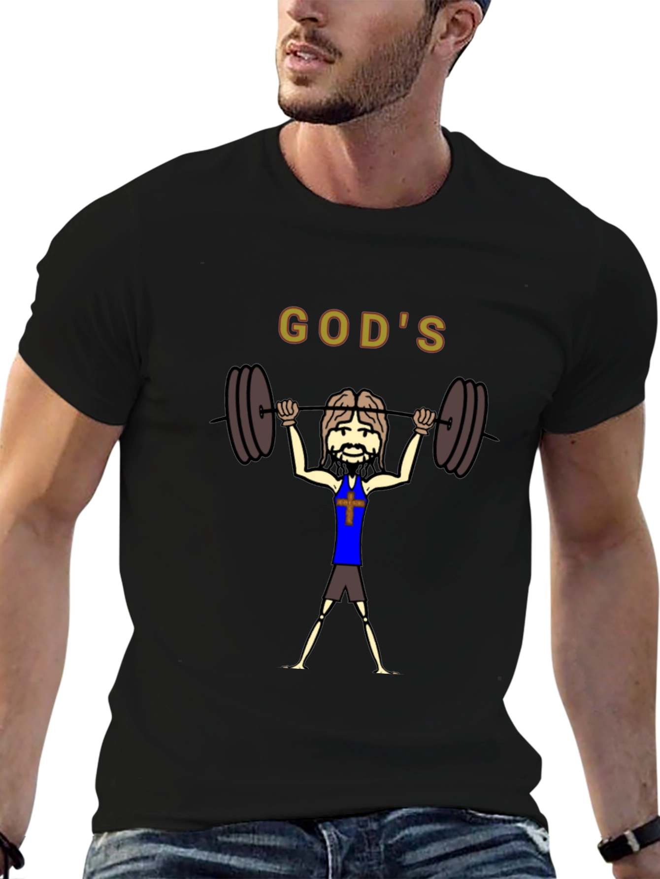 Gods Gym Black T-Shirt - Religious Workout Apparel