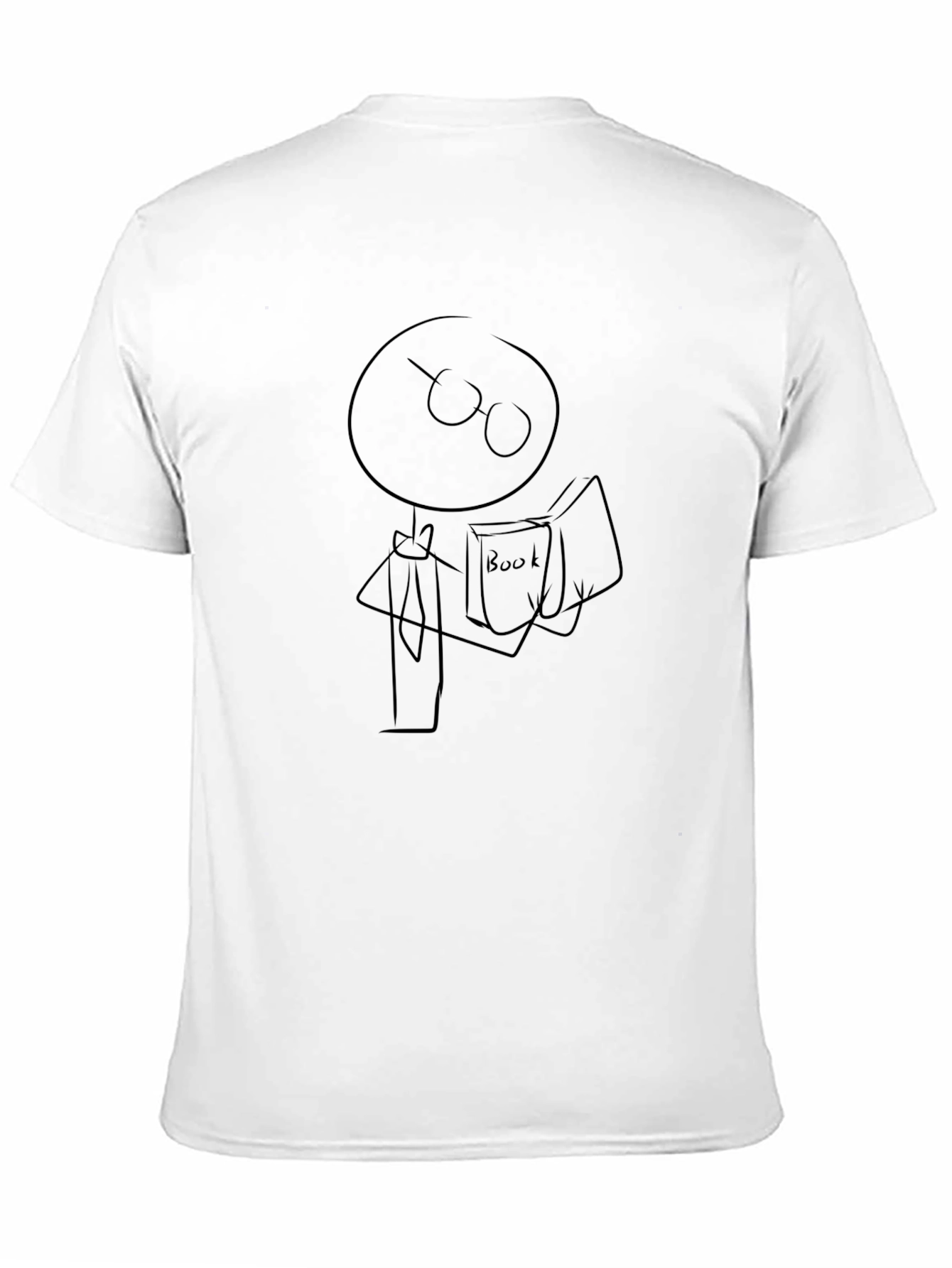 Stick Figure Bookworm Graphic Tee - Black