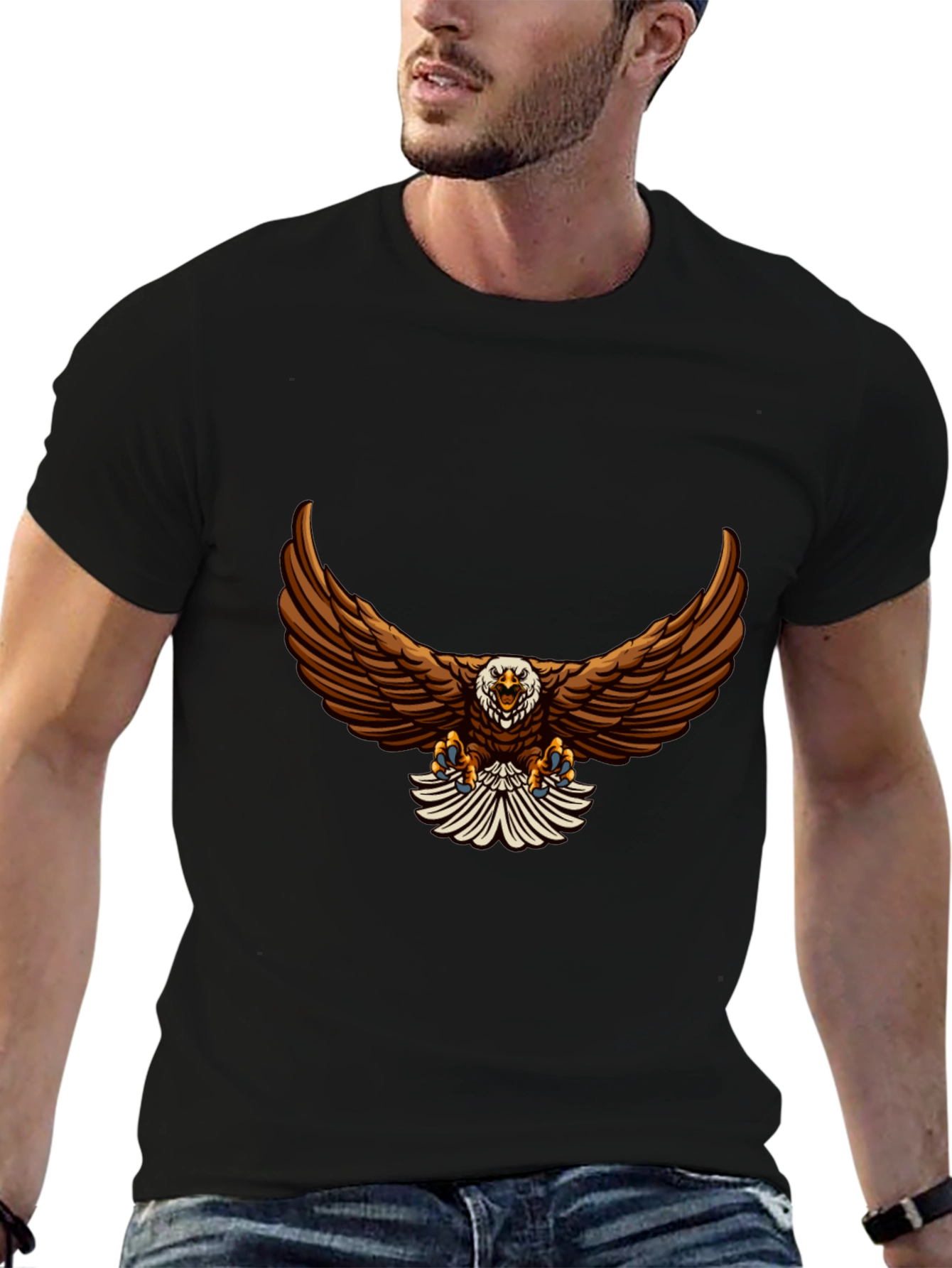 Eagle Graphic Black T-Shirt - Mens Fashion