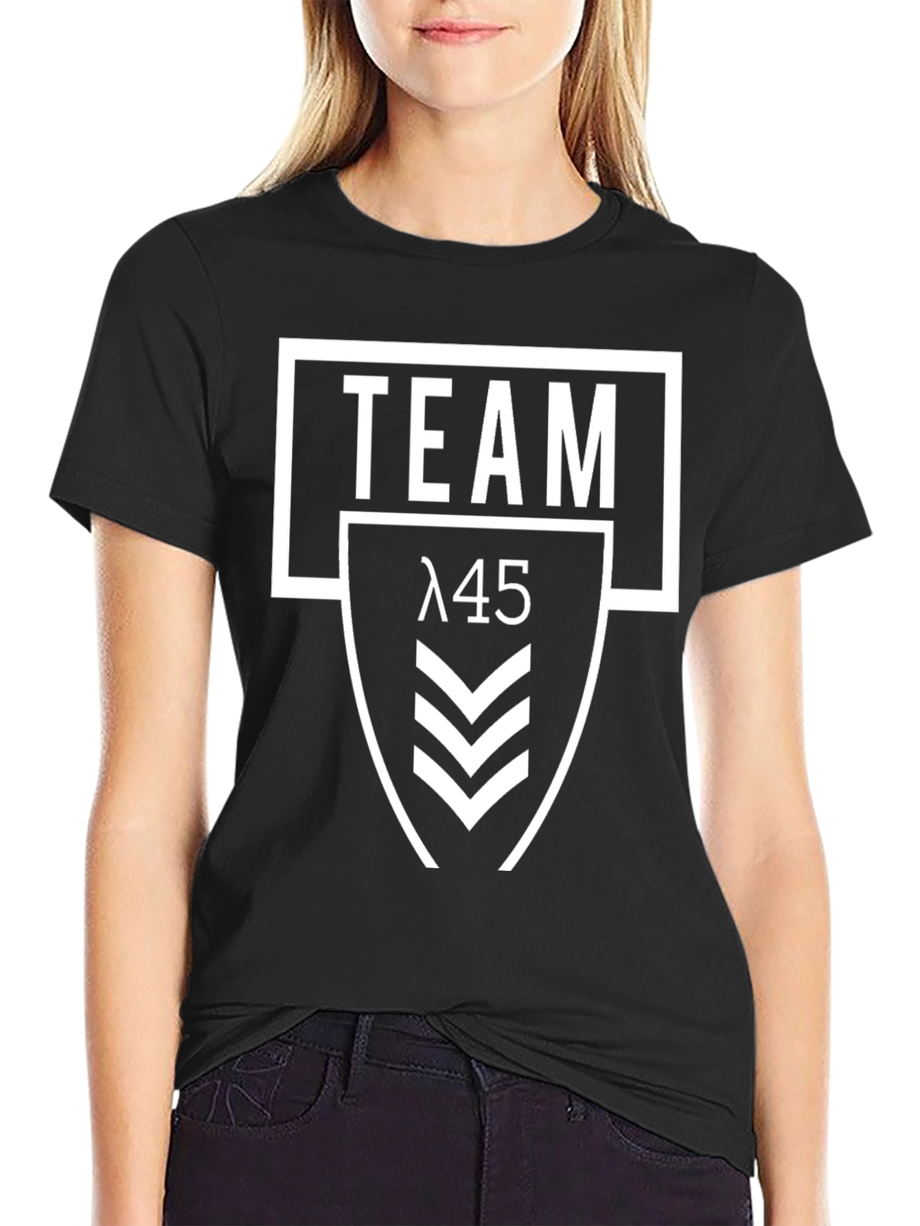 Team 45 Graphic Print Black T-Shirt