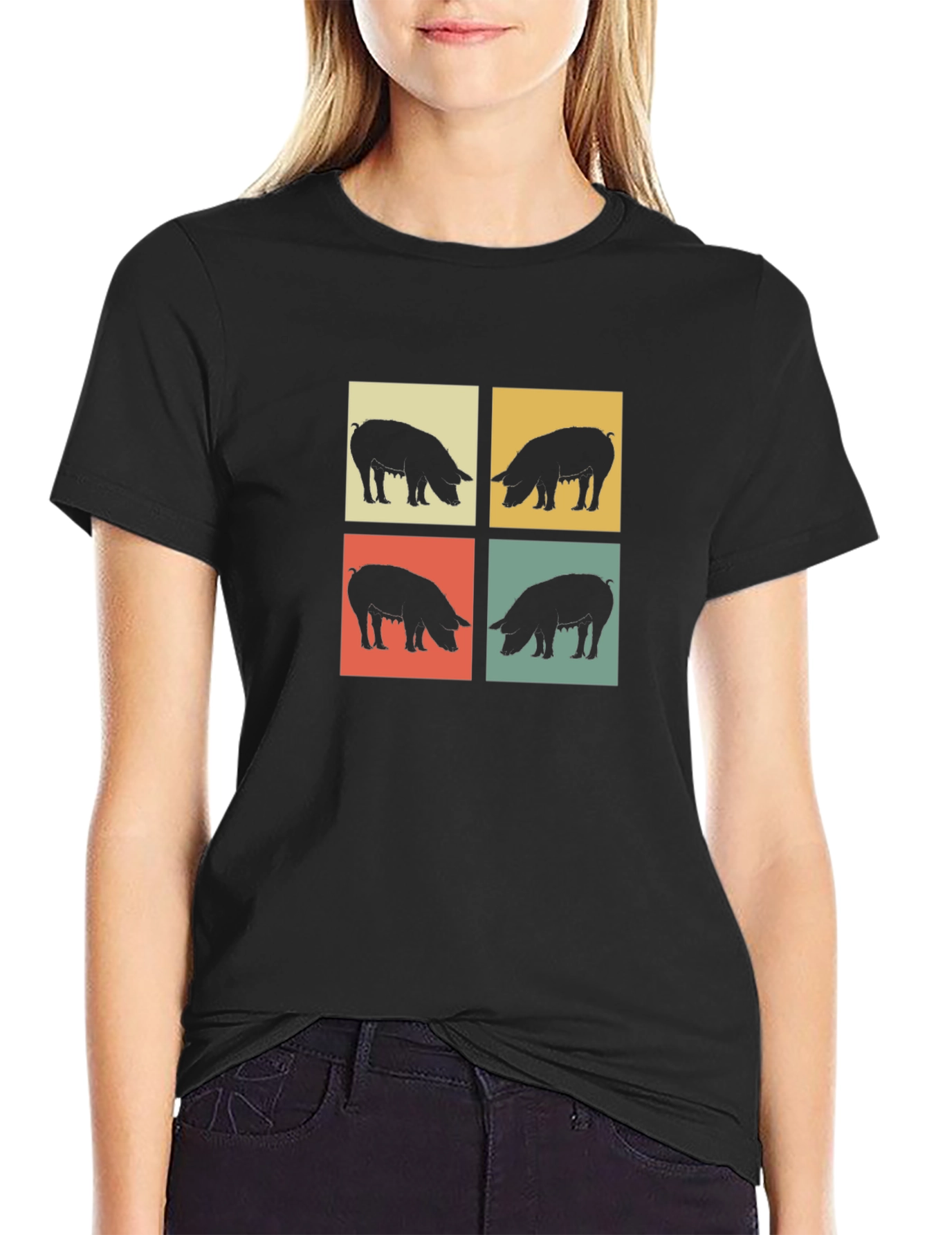 Retro Pig Silhouette T-Shirt