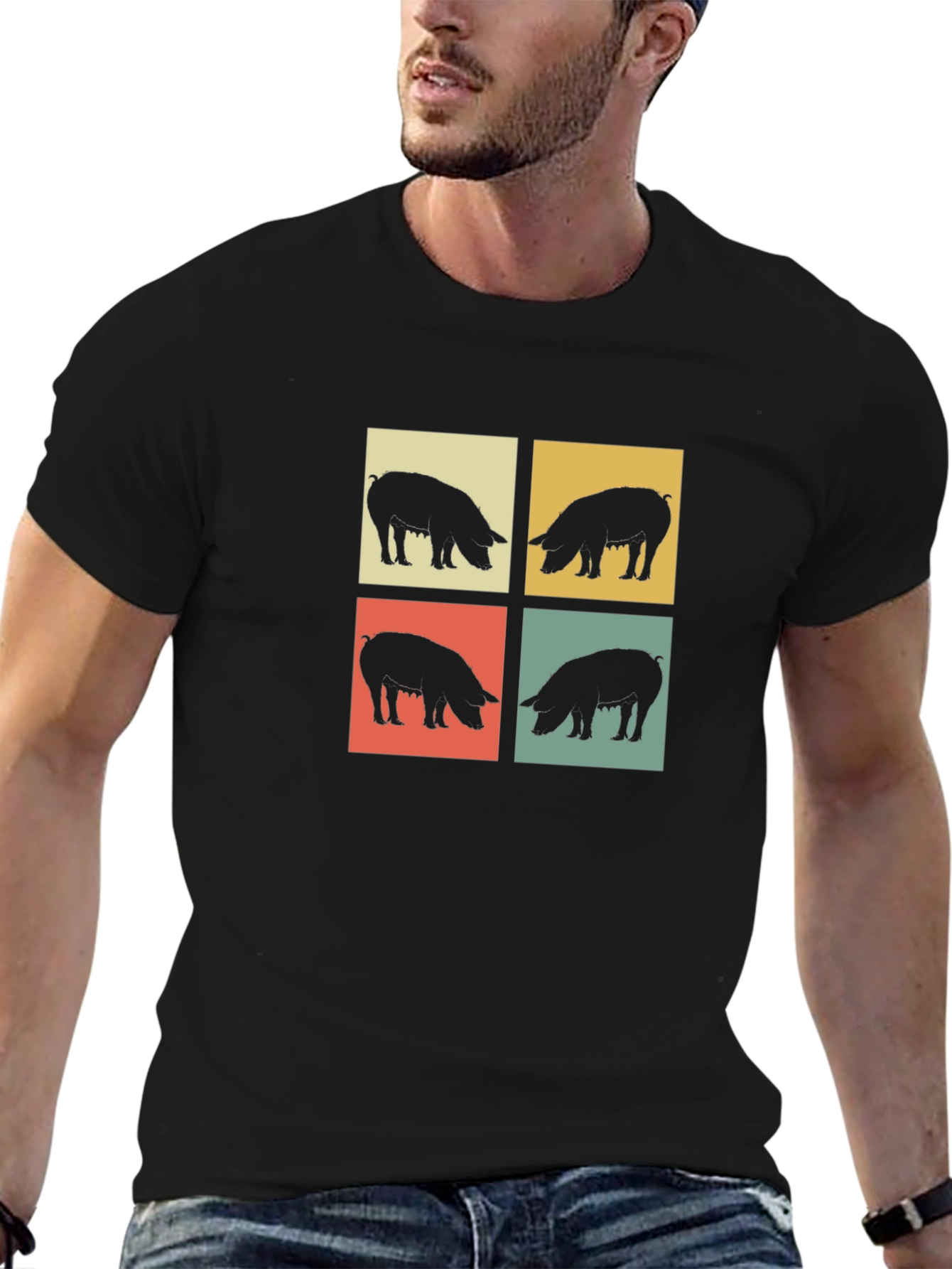 Retro Pig Silhouette T-Shirt