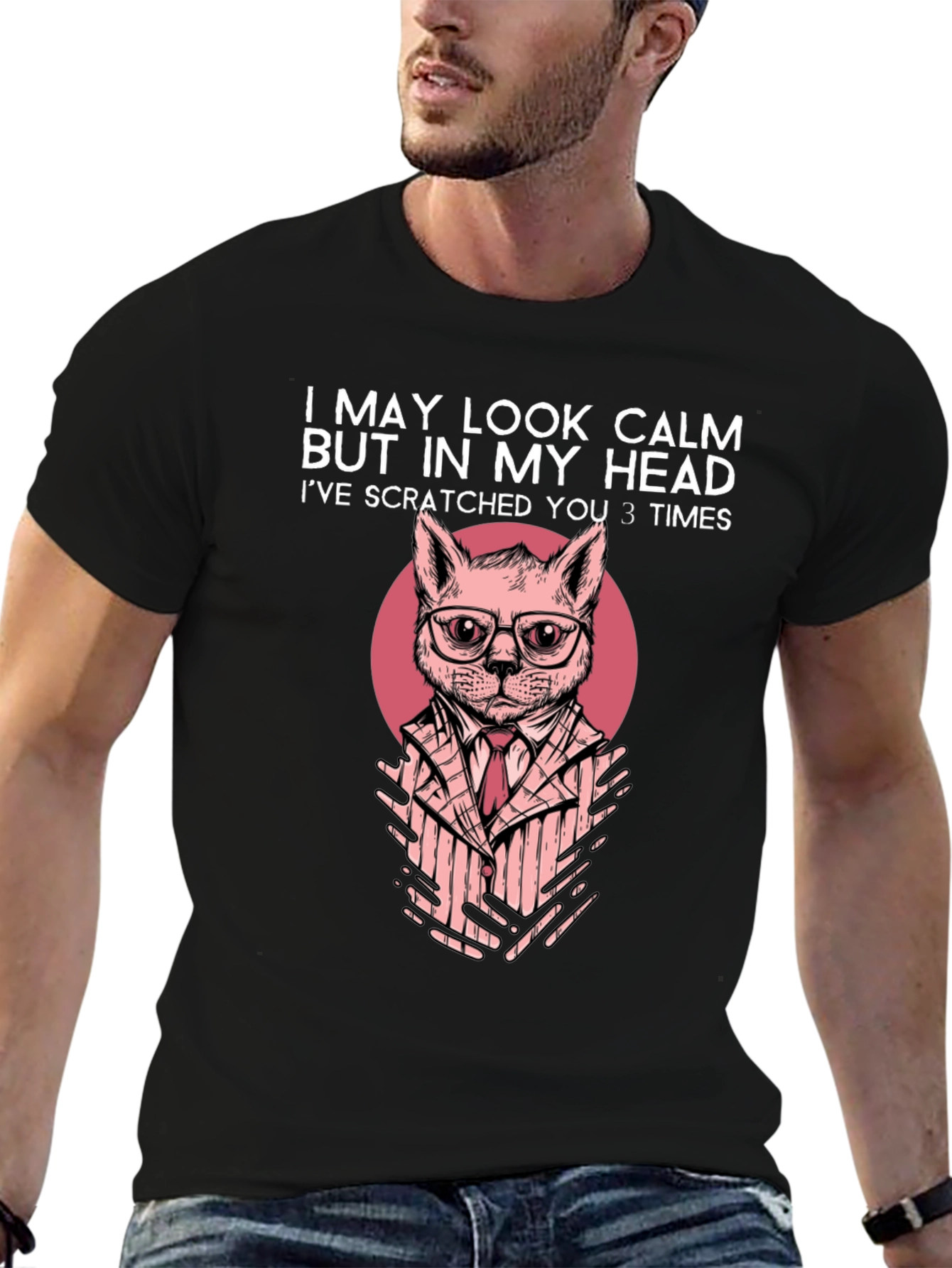 Calm Cat Mens T-Shirt