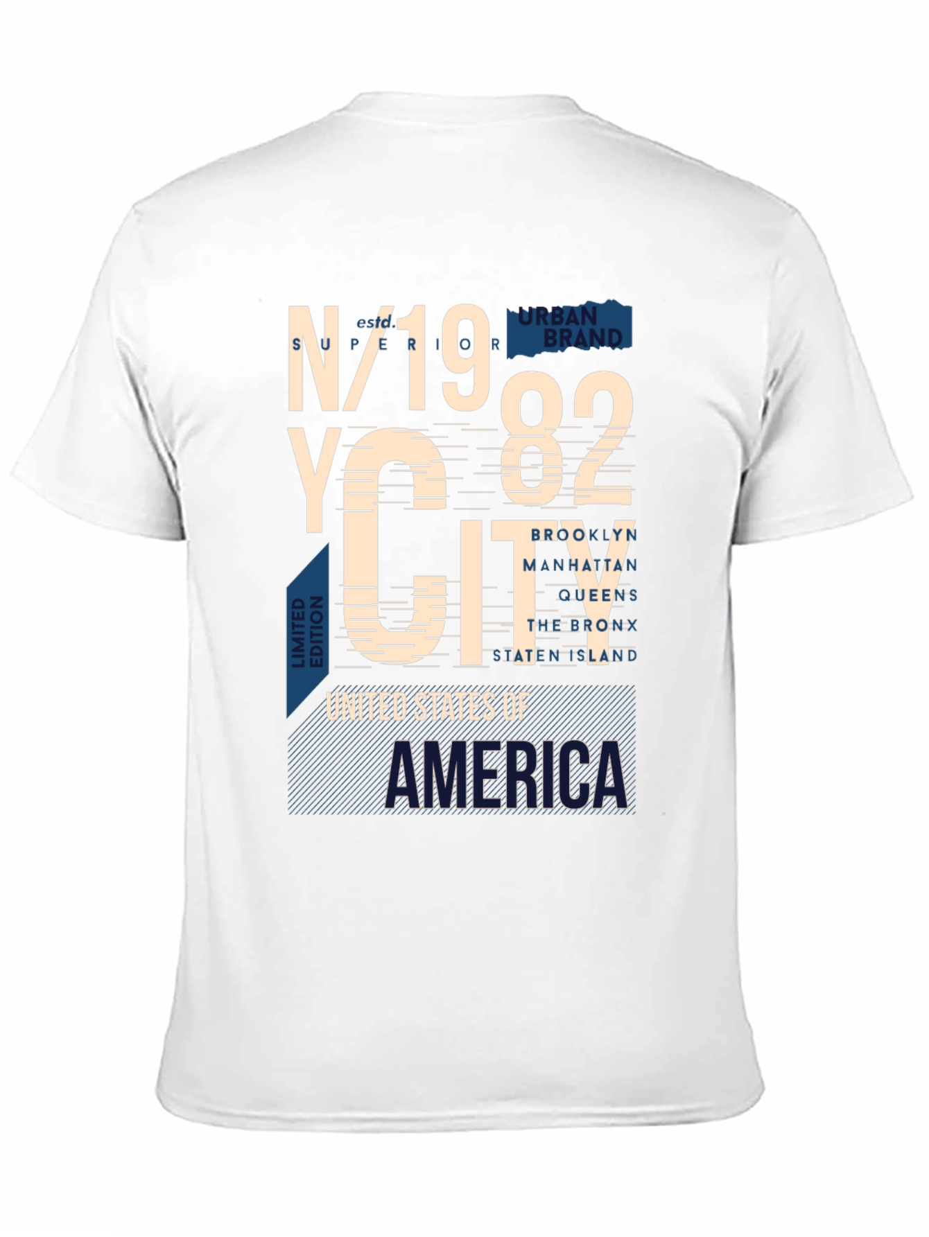 NYC 1982 Graphic Print Crew Neck T-Shirt