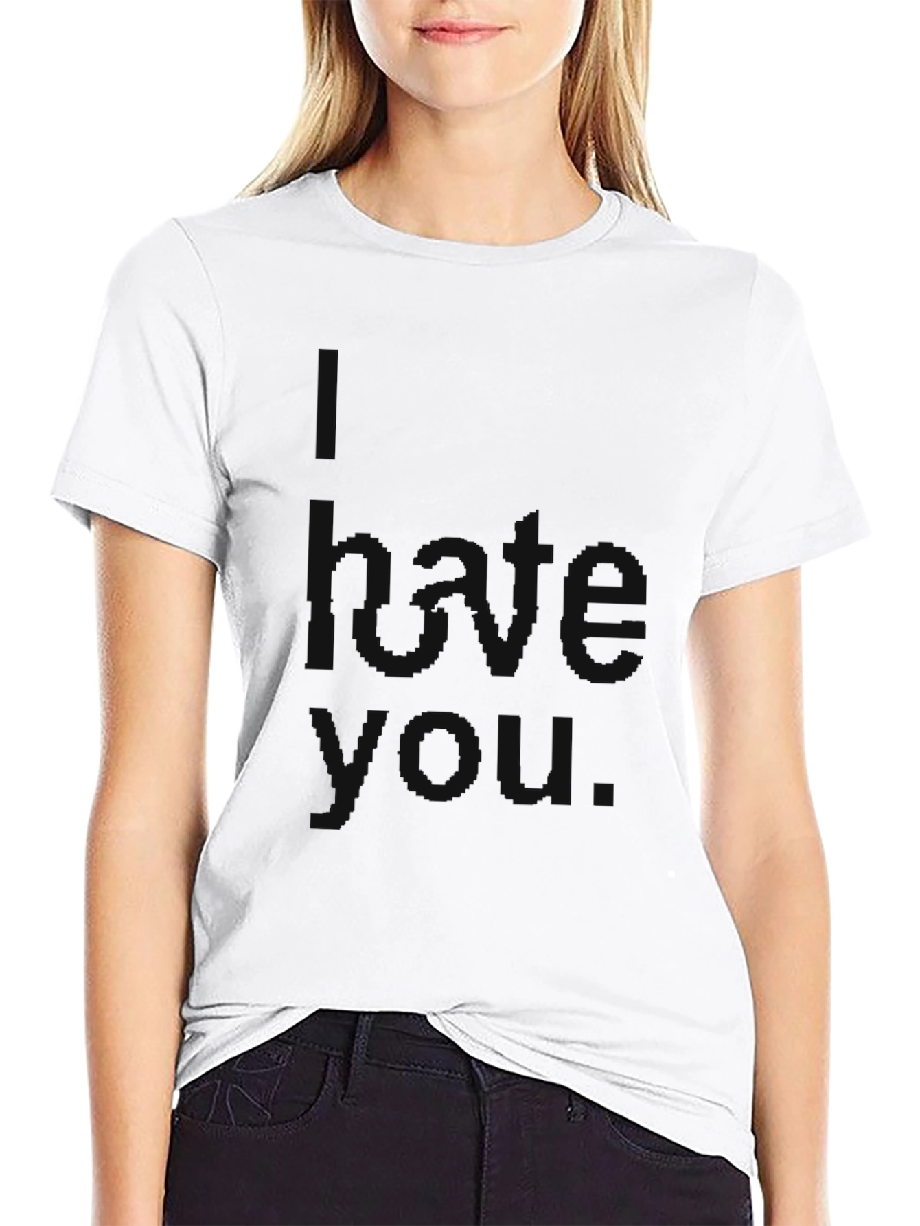 Mens Black Graphic Tee - I Hate You