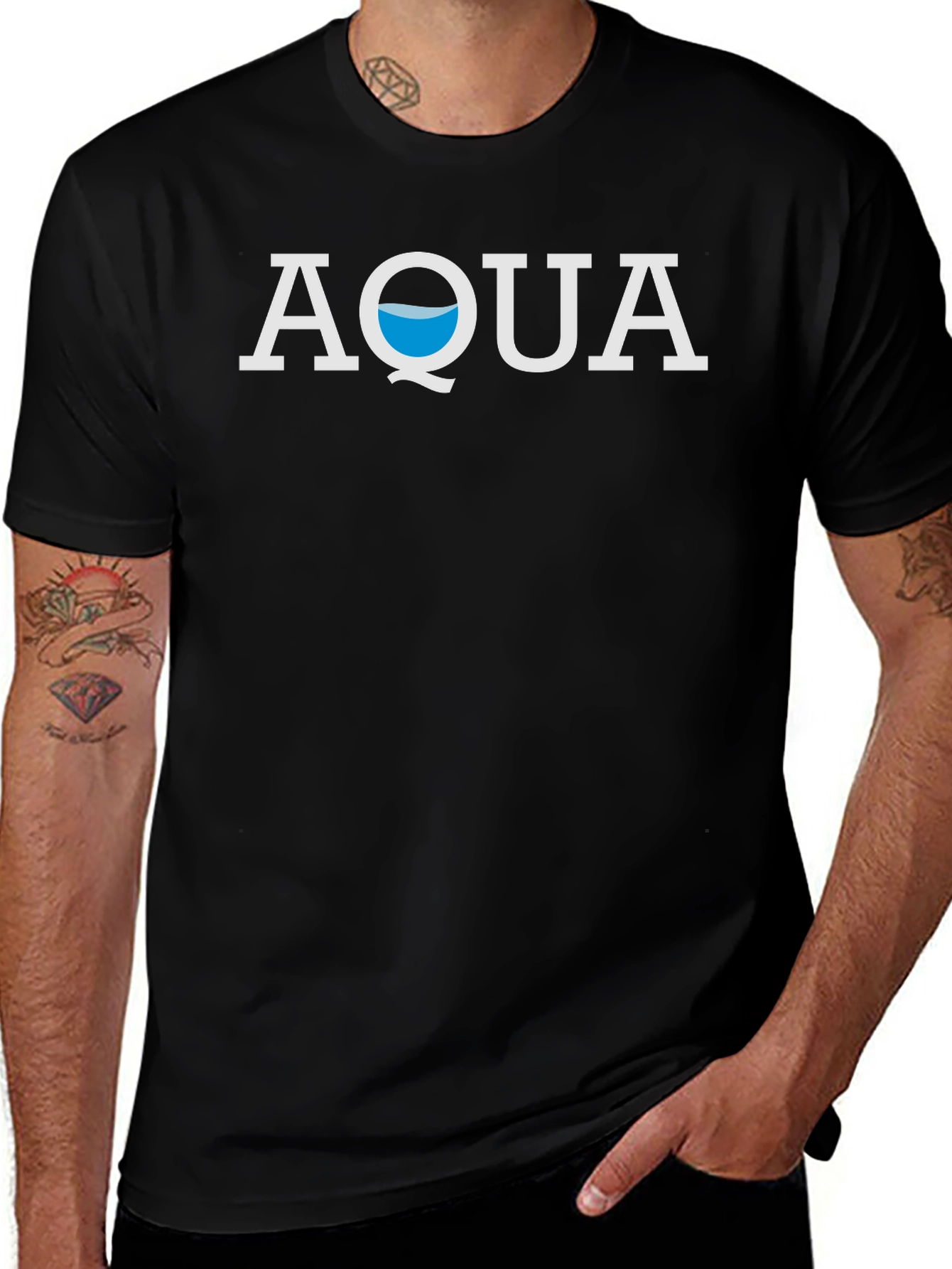 Aqua Graphic Tee - Stylish Black T-Shirt