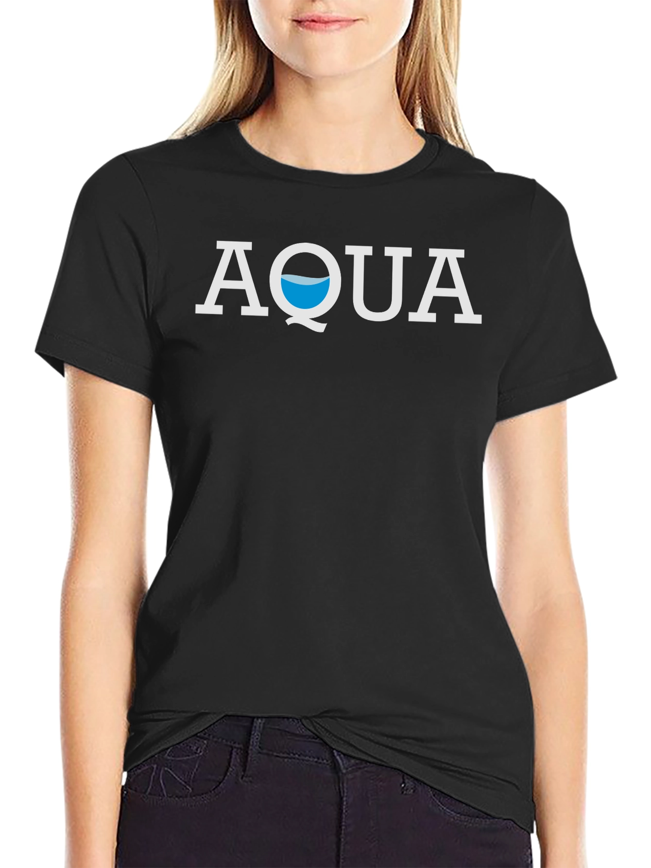 Aqua Graphic Tee - Stylish Black T-Shirt