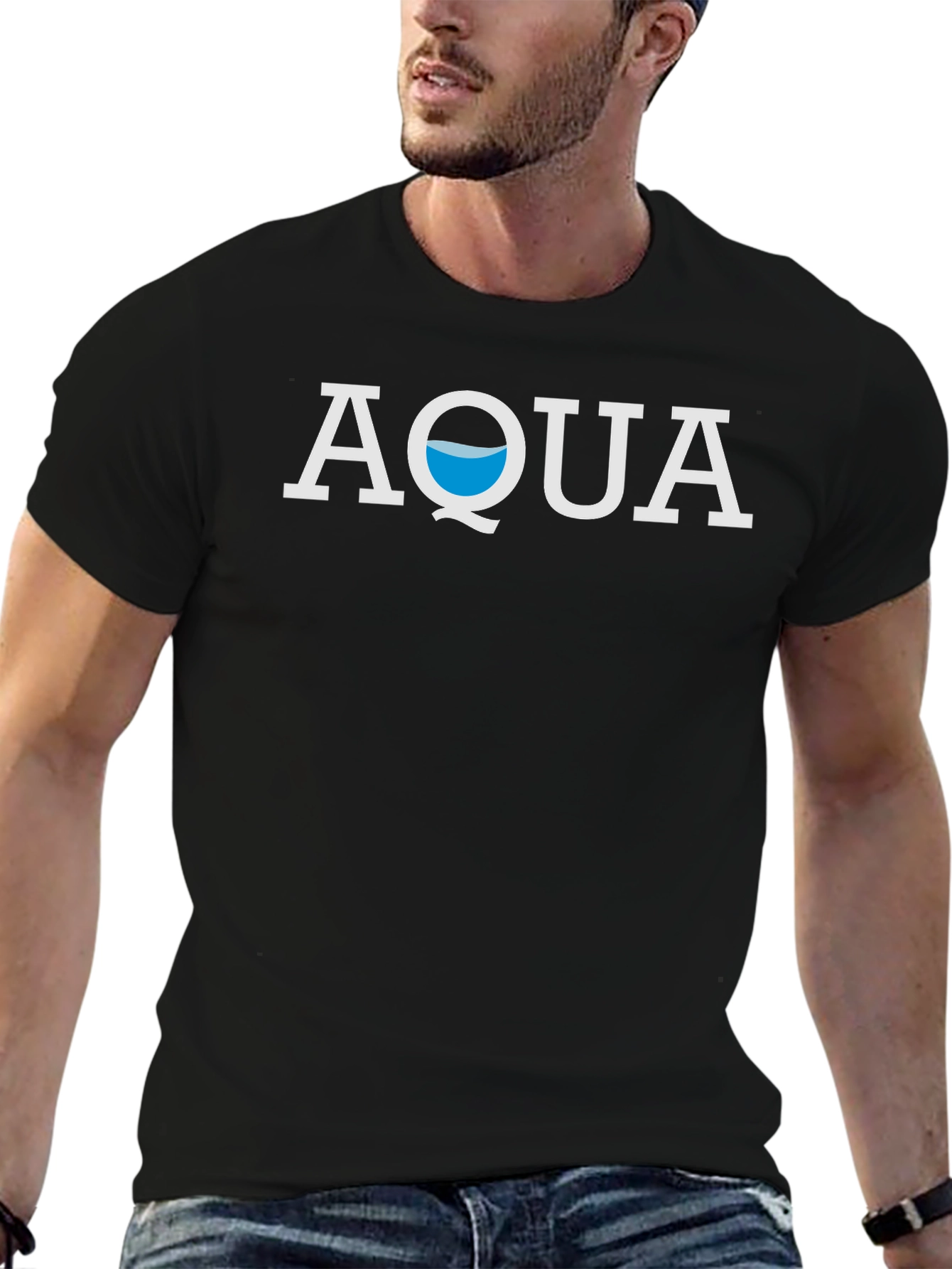 Aqua Graphic Tee - Stylish Black T-Shirt