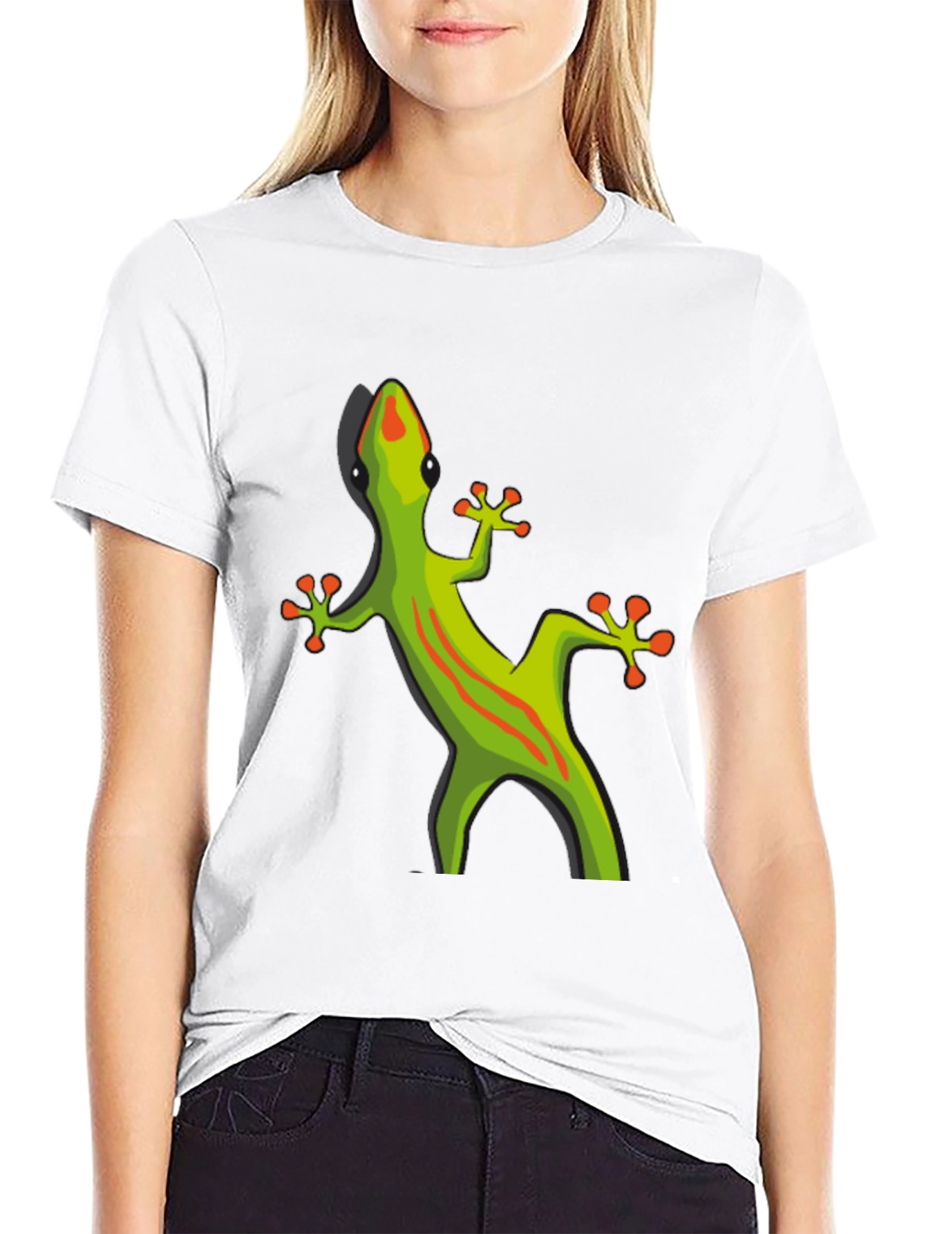 Black T-Shirt with Gecko Graphic