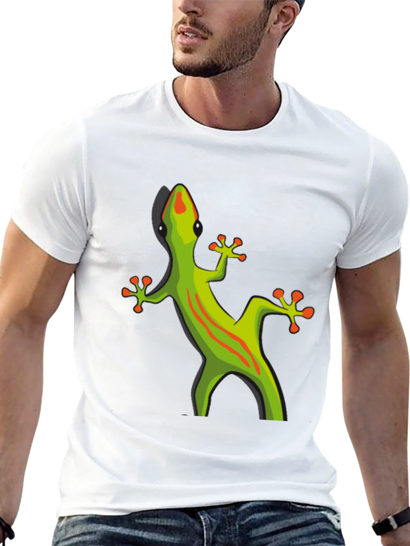 Black T-Shirt with Gecko Graphic