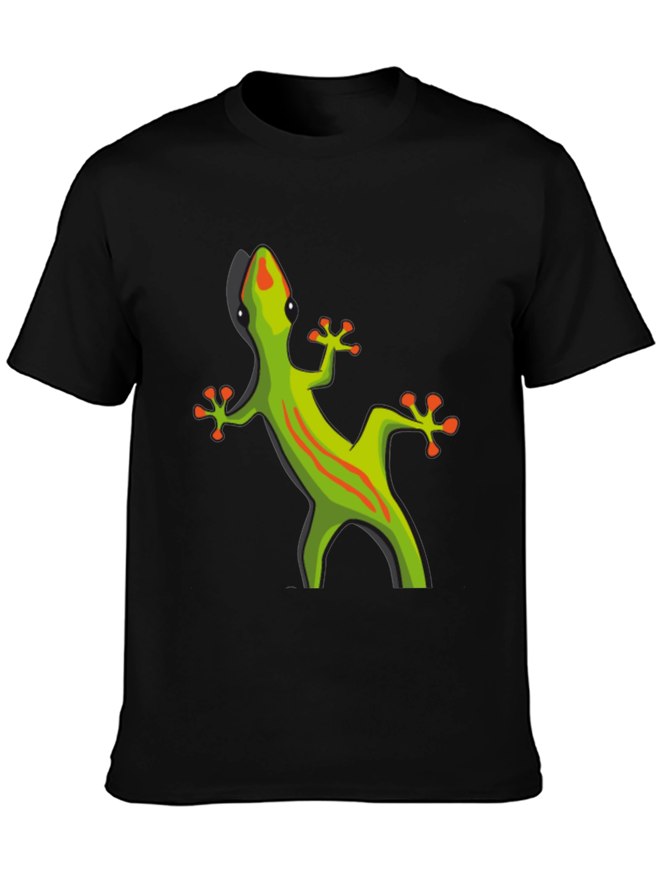Black T-Shirt with Gecko Graphic