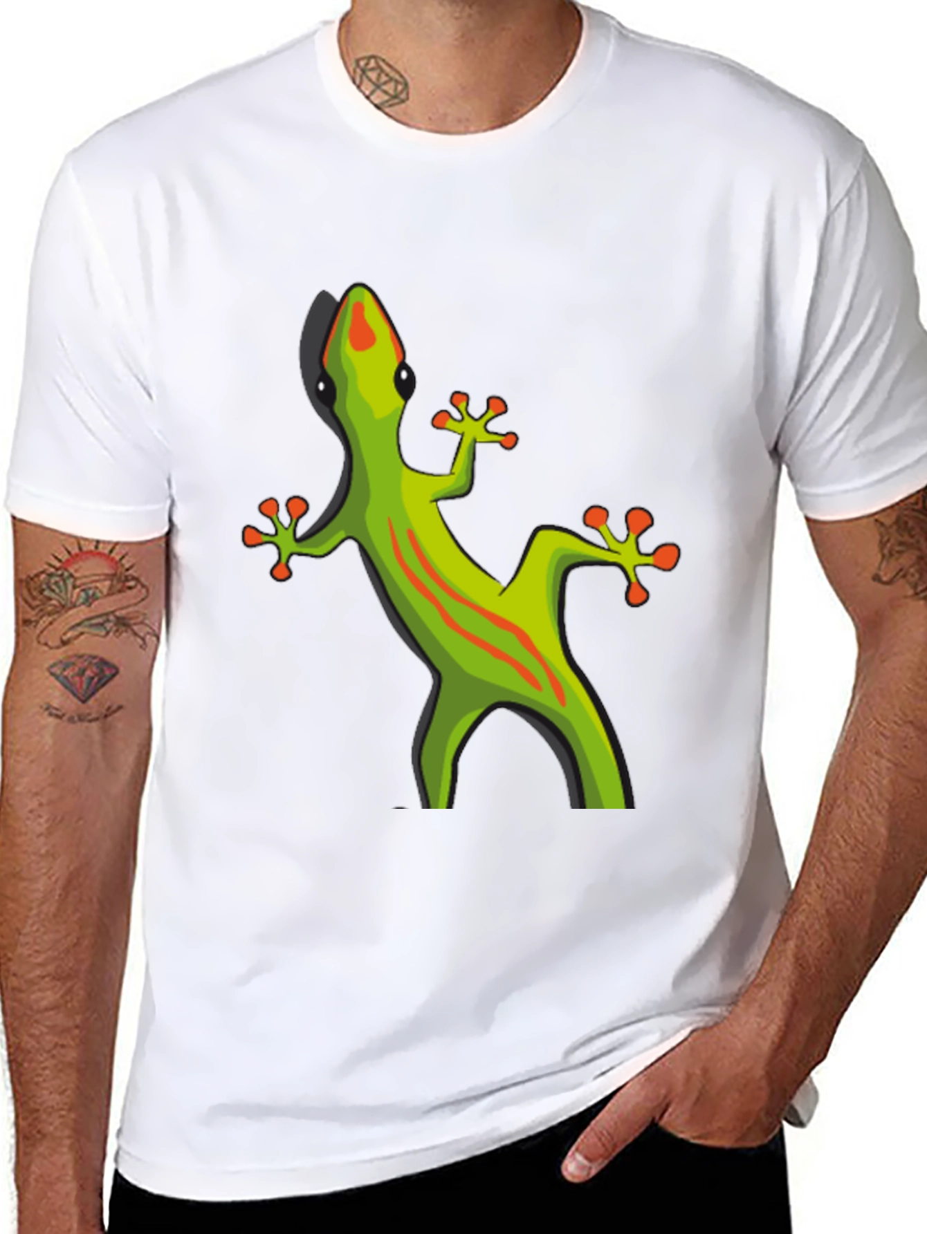 Black T-Shirt with Gecko Graphic
