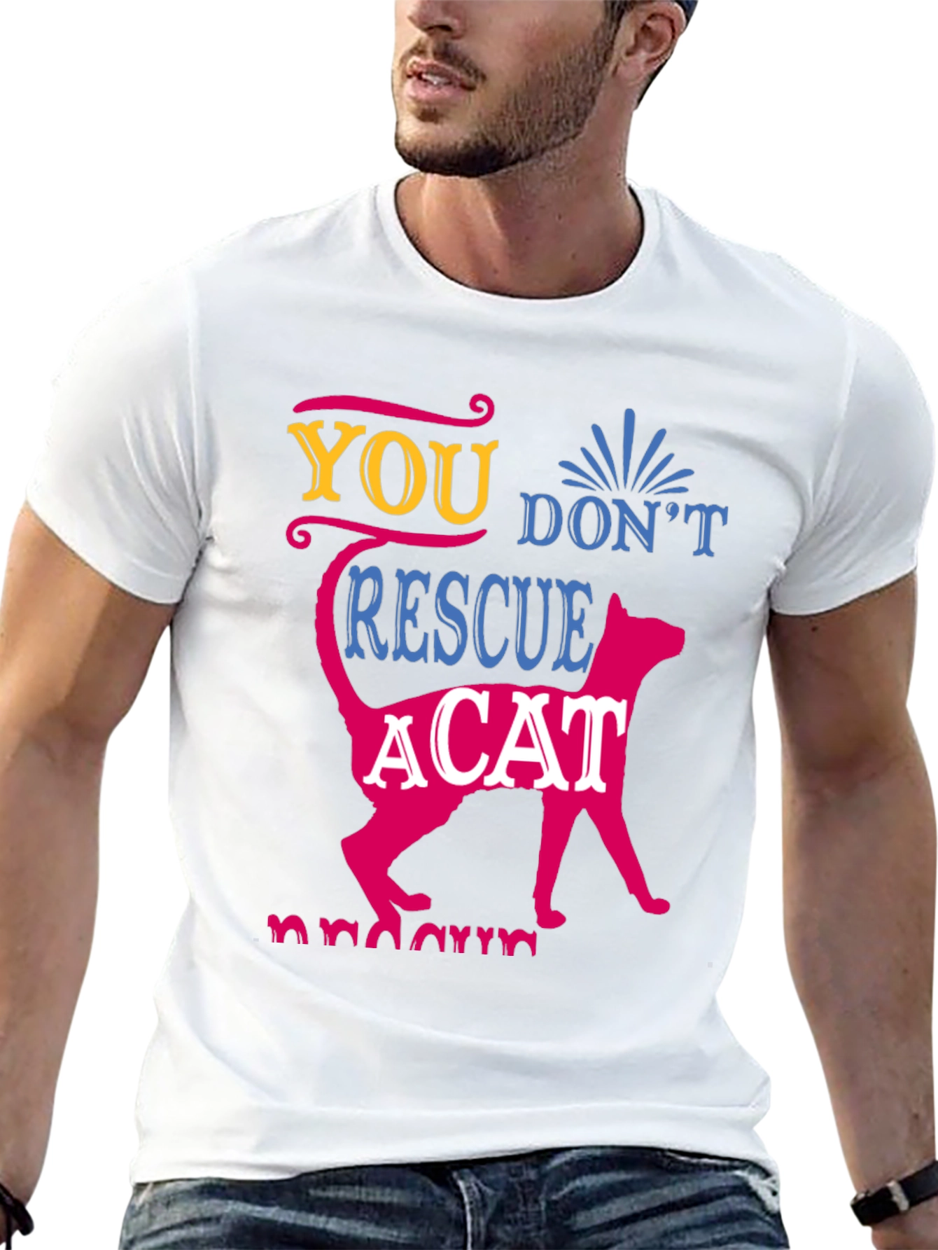 Cat Rescue Graphic T-Shirt - Soft Cotton Blend