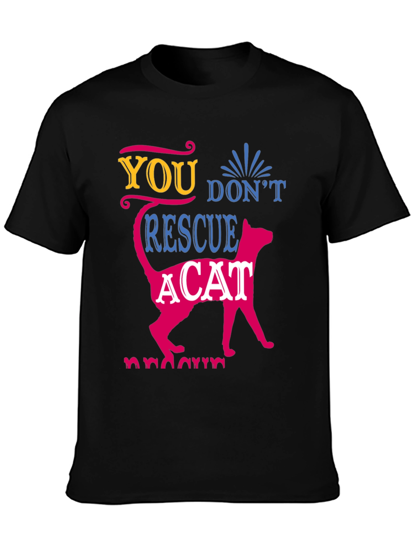 Cat Rescue Graphic T-Shirt - Soft Cotton Blend