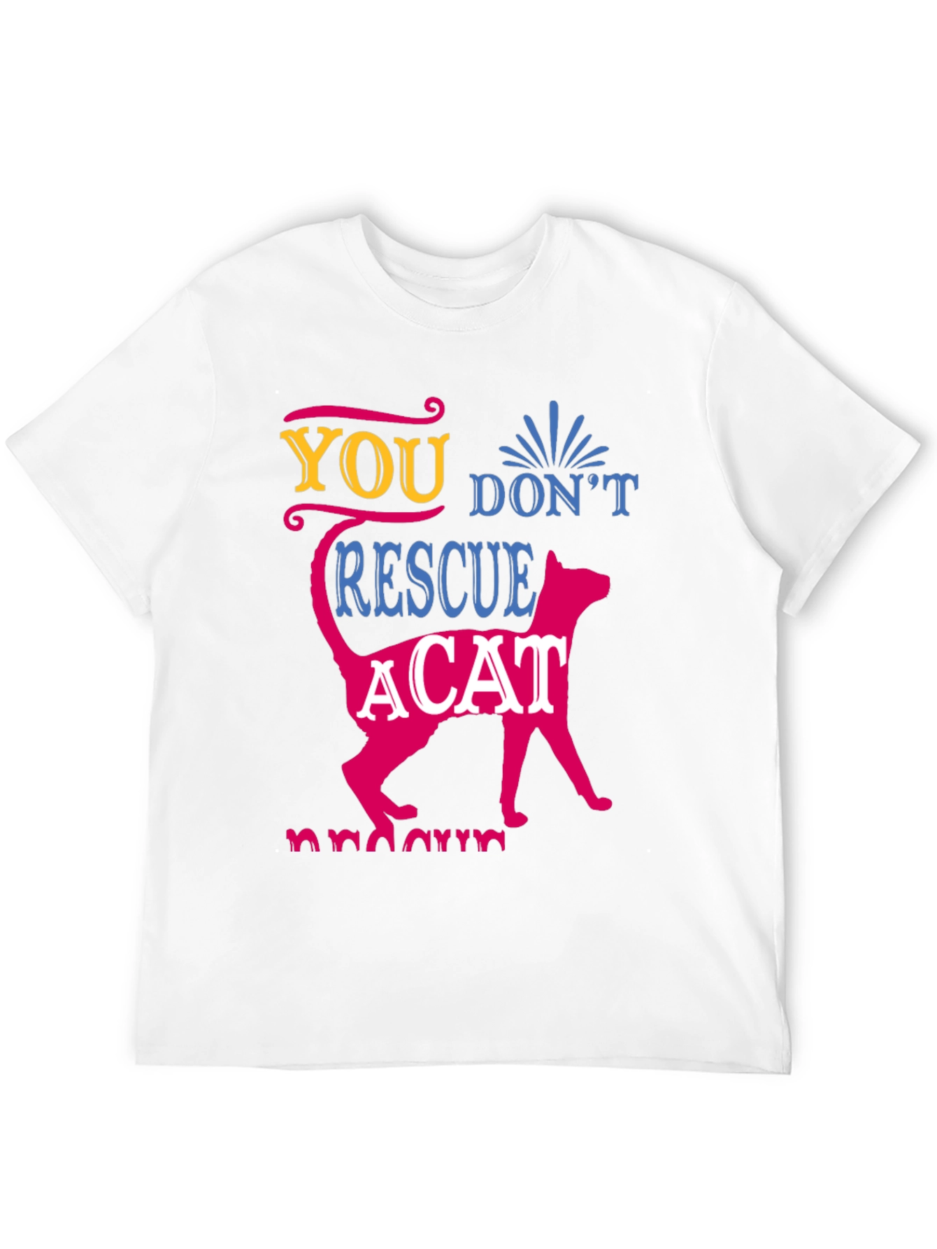 Cat Rescue Graphic T-Shirt - Soft Cotton Blend