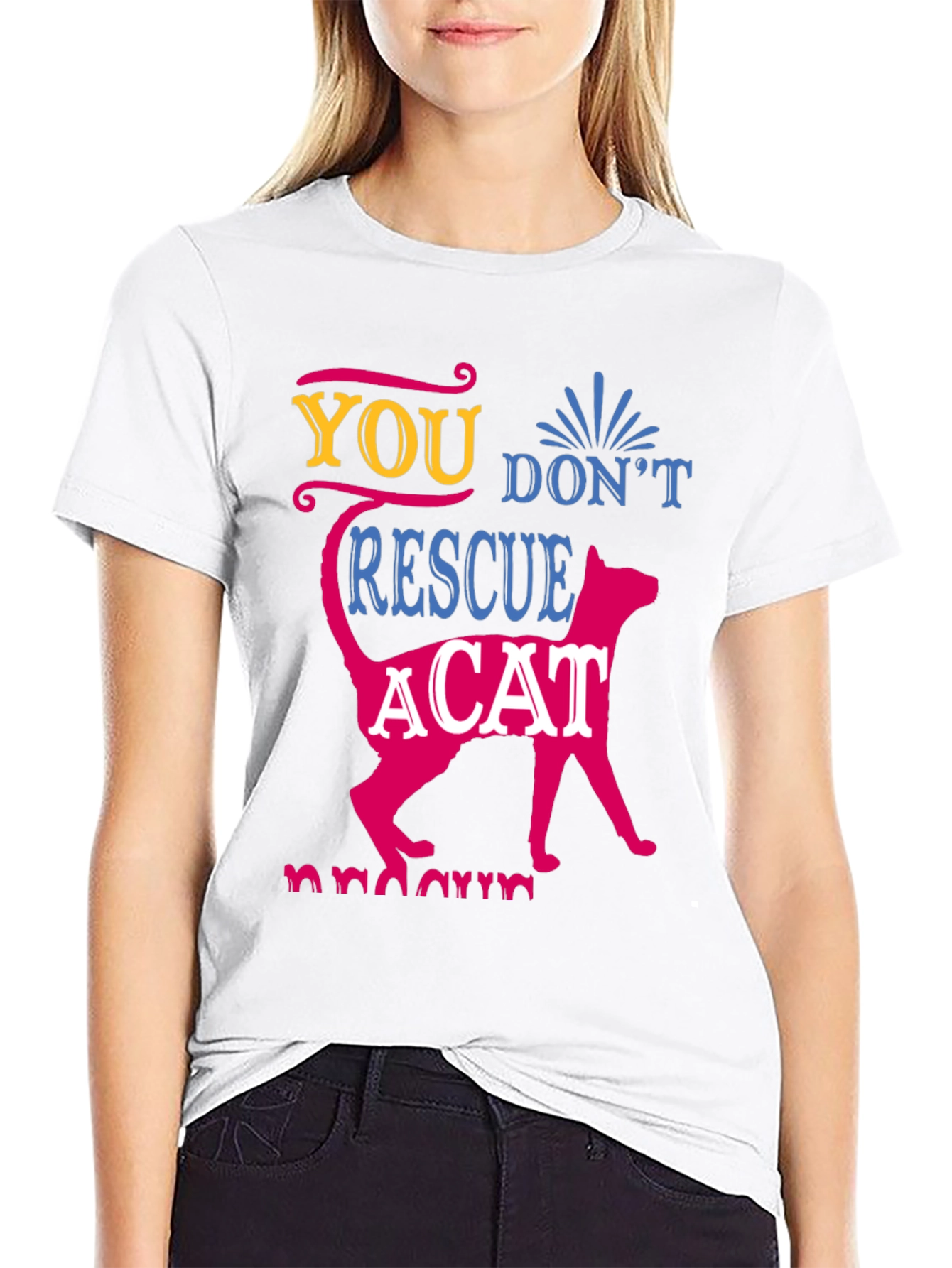 Cat Rescue Graphic T-Shirt - Soft Cotton Blend