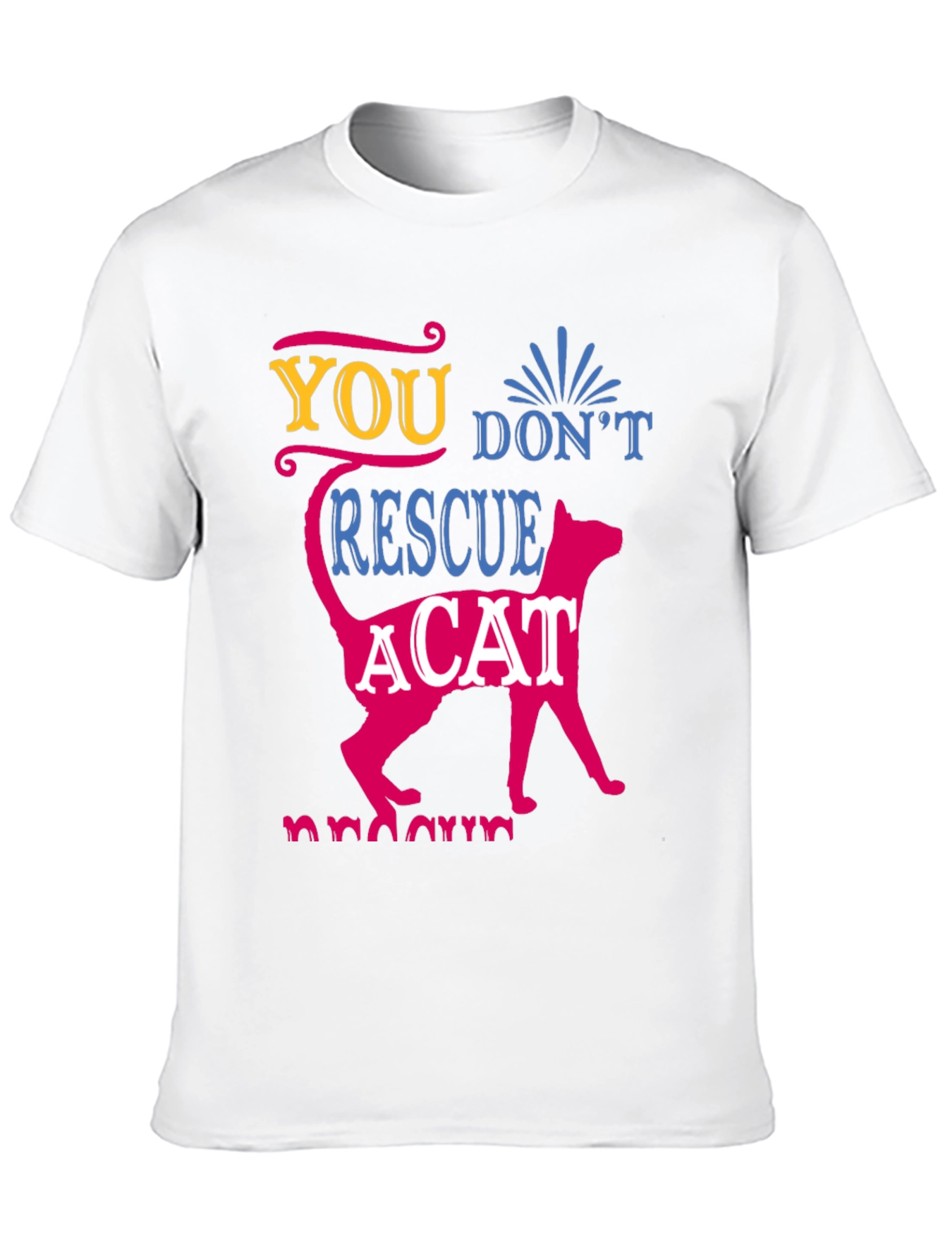 Cat Rescue Graphic T-Shirt - Soft Cotton Blend