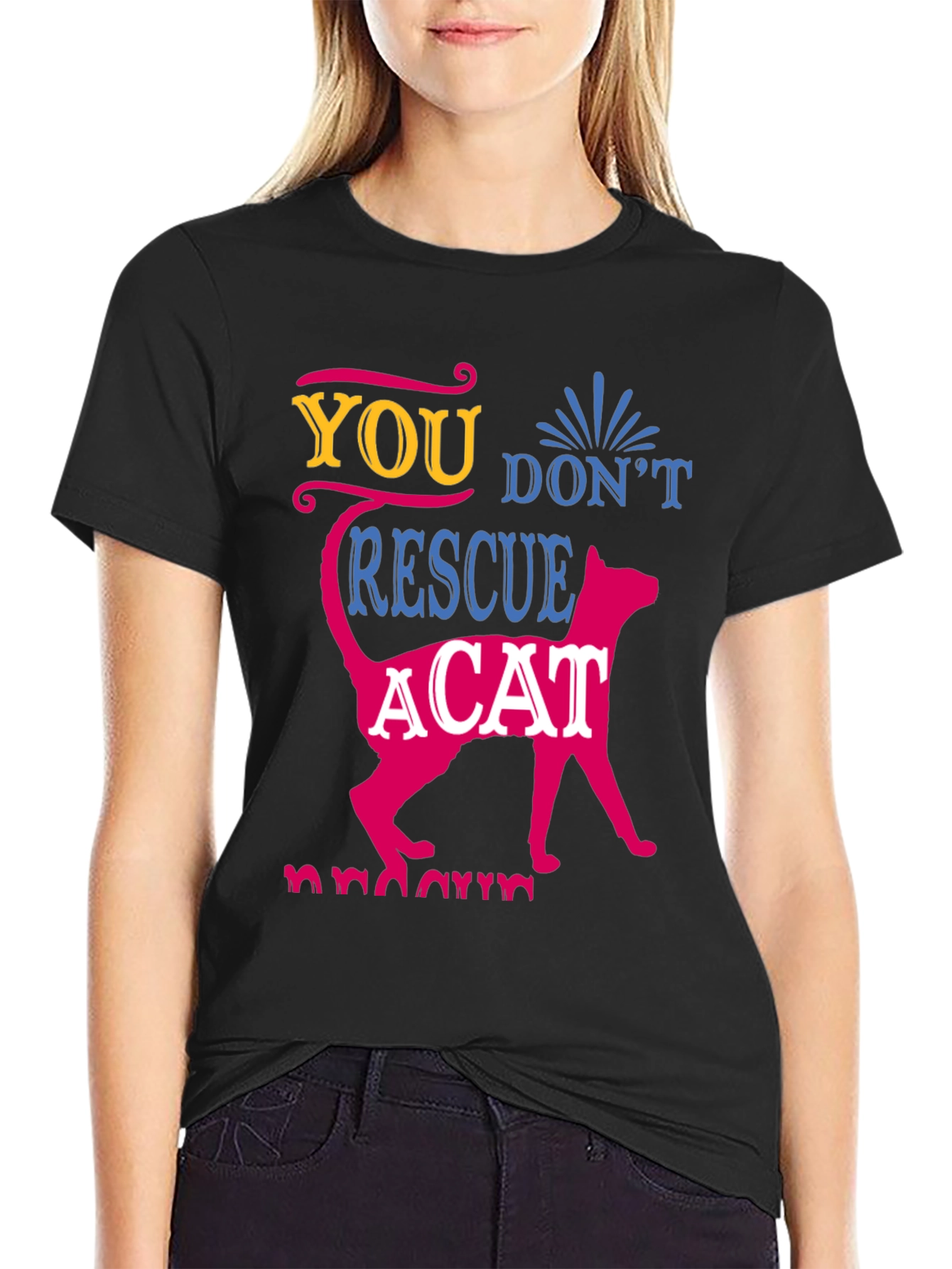 Cat Rescue Graphic T-Shirt - Soft Cotton Blend