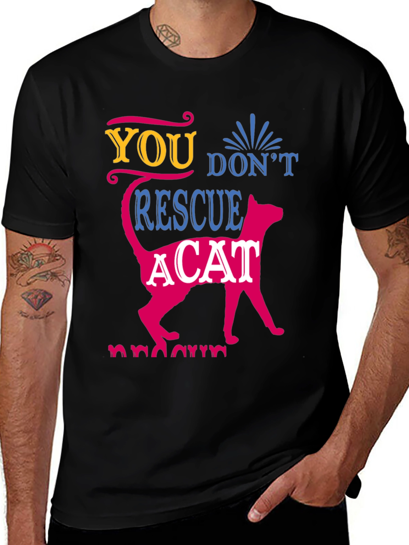 Cat Rescue Graphic T-Shirt - Soft Cotton Blend