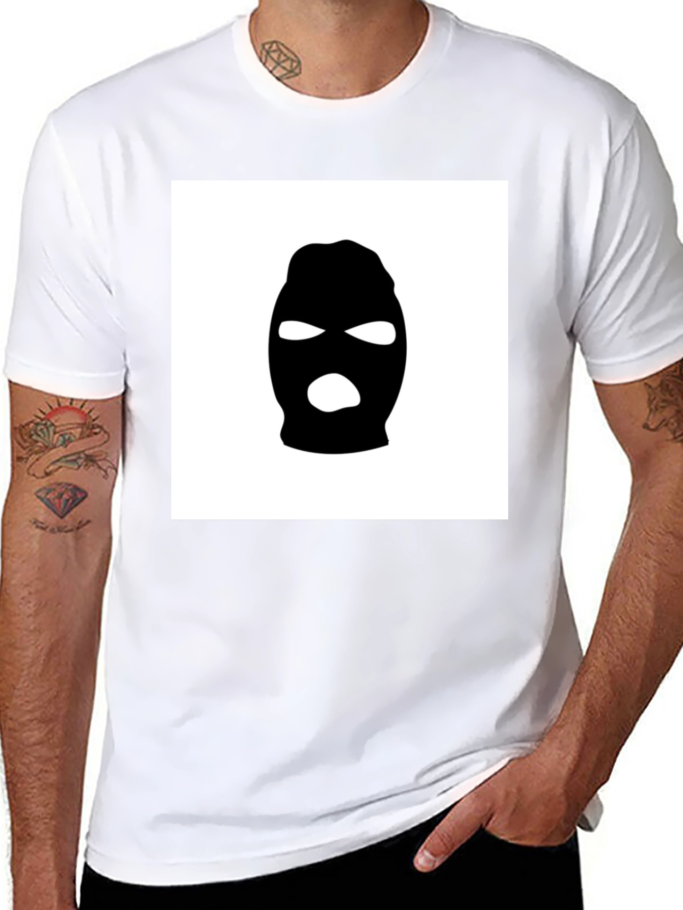 Black Ski Mask Graphic Tee - Urban Streetwear