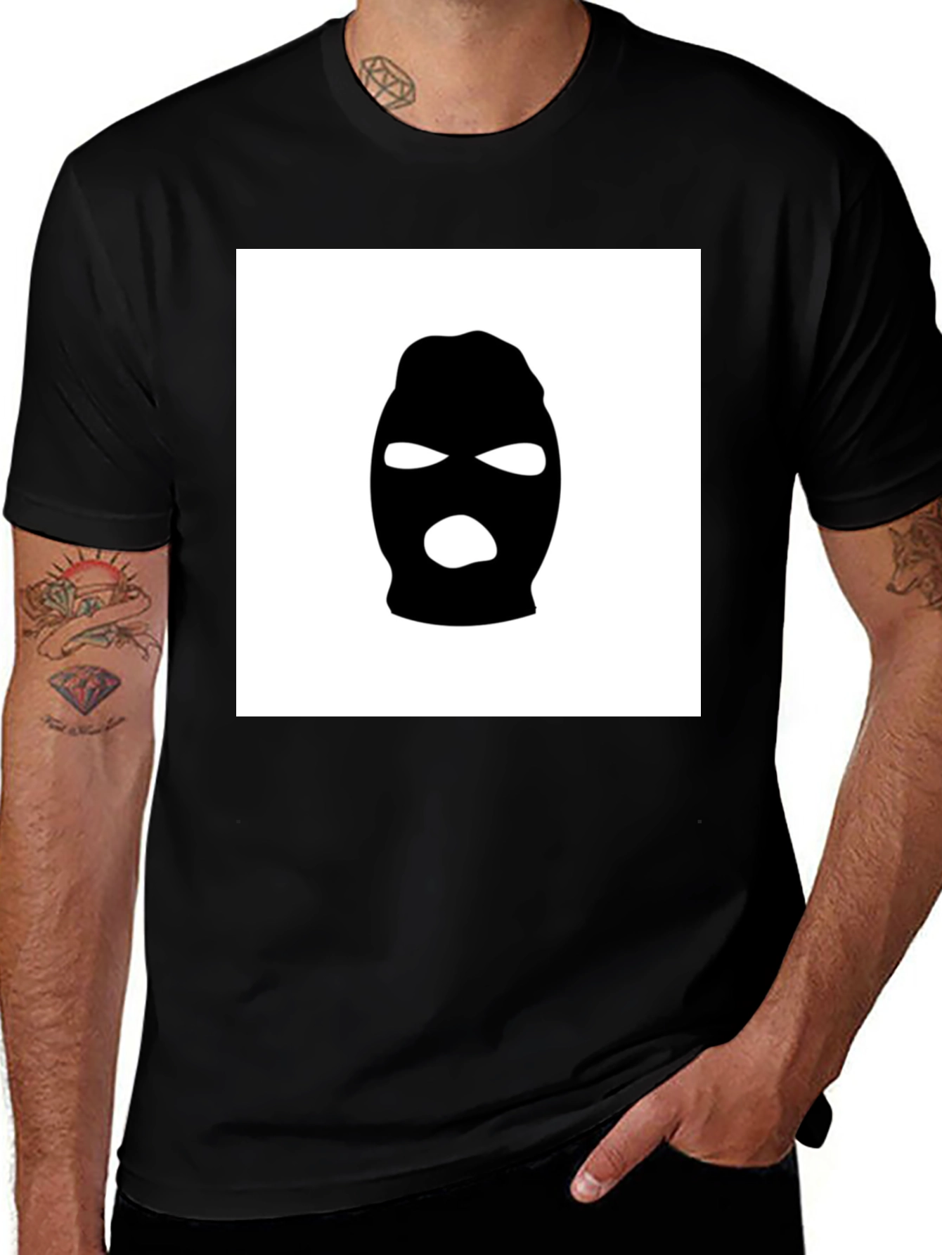 Black Ski Mask Graphic Tee - Urban Streetwear