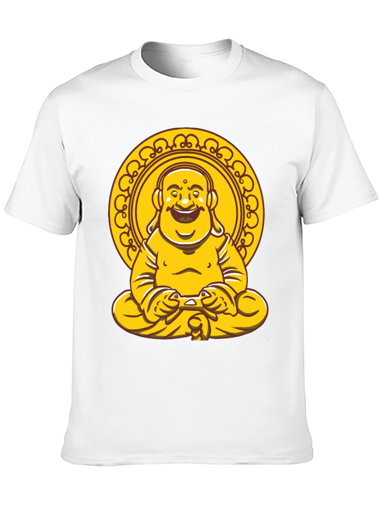 Laughing Buddha Graphic Tee - Black Cotton Blend
