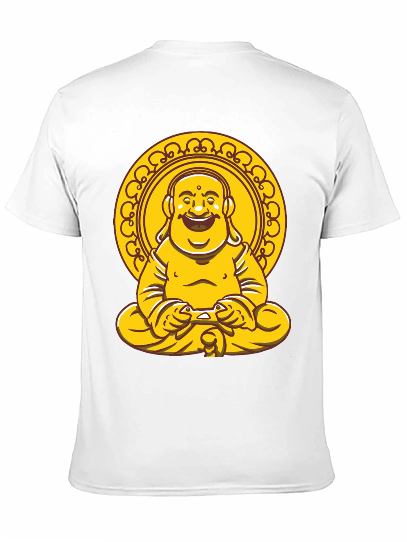Laughing Buddha Graphic Tee - Black Cotton Blend