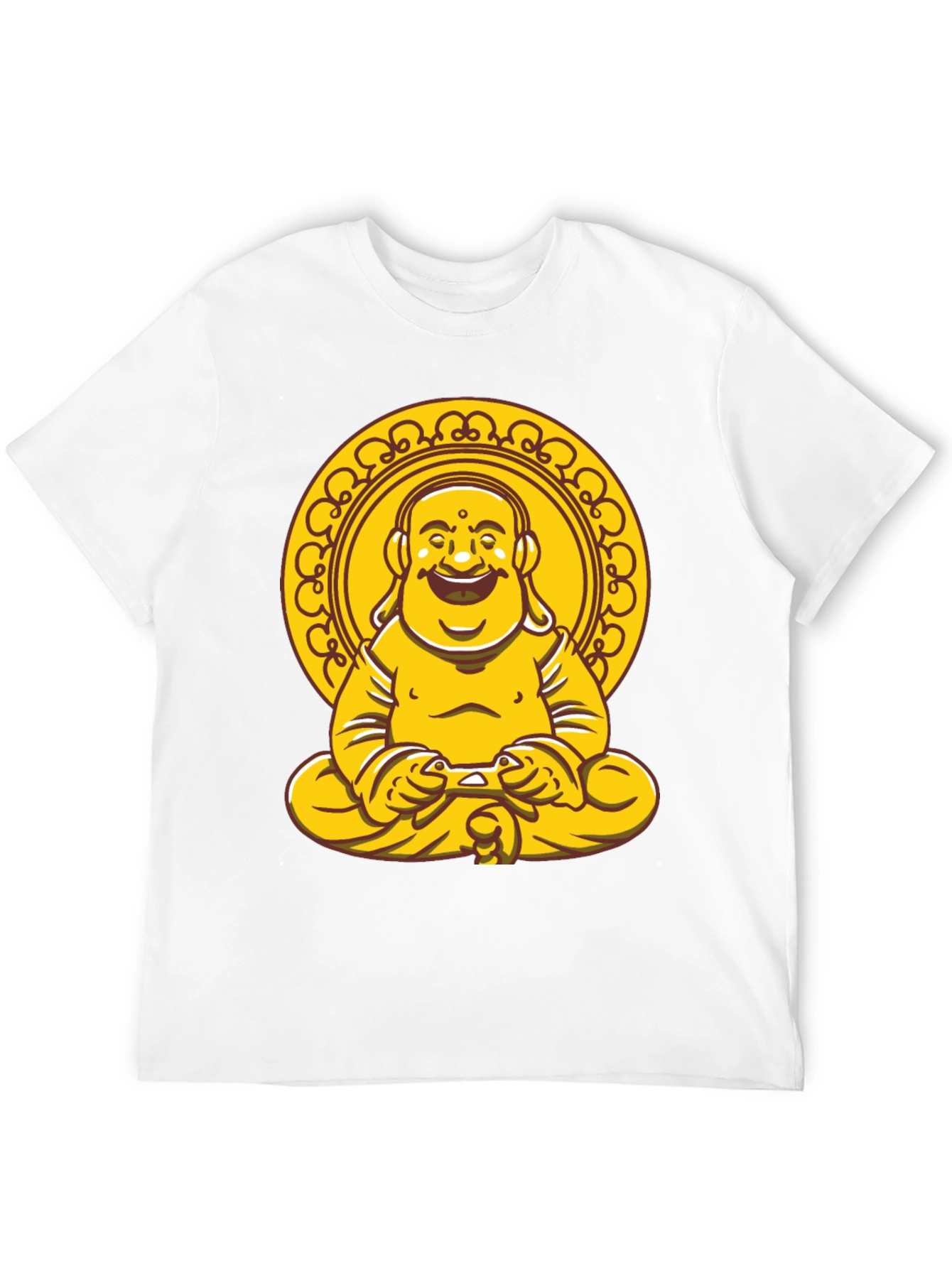 Laughing Buddha Graphic Tee - Black Cotton Blend