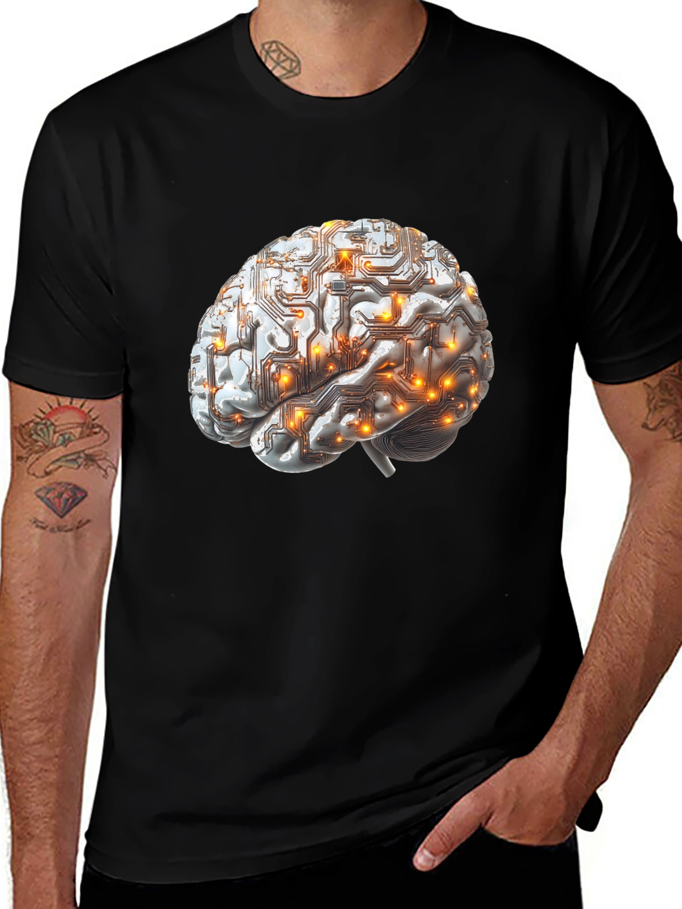 Circuit Brain Graphic Tee - Smart Style