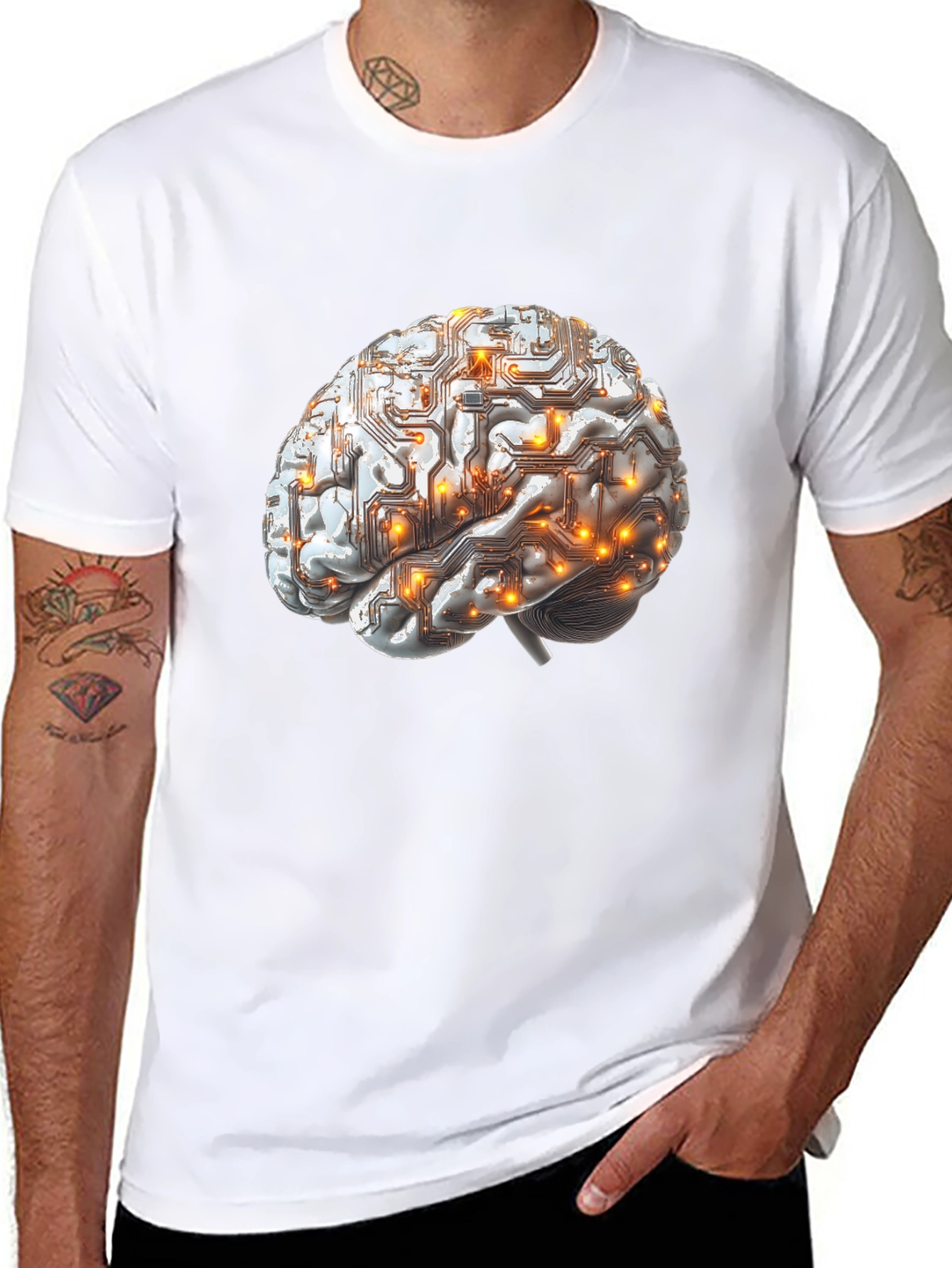 Circuit Brain Graphic Tee - Smart Style