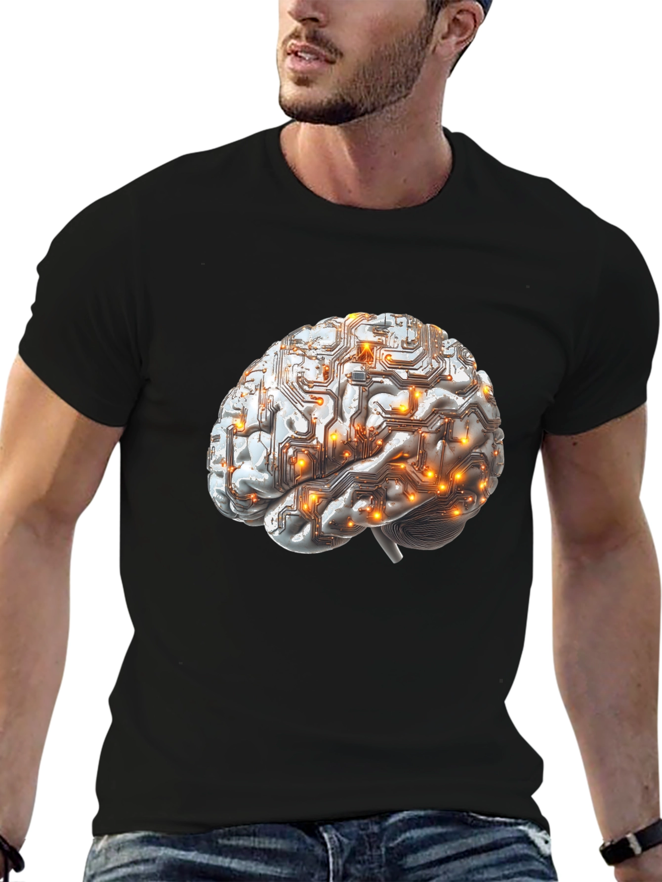 Circuit Brain Graphic Tee - Smart Style