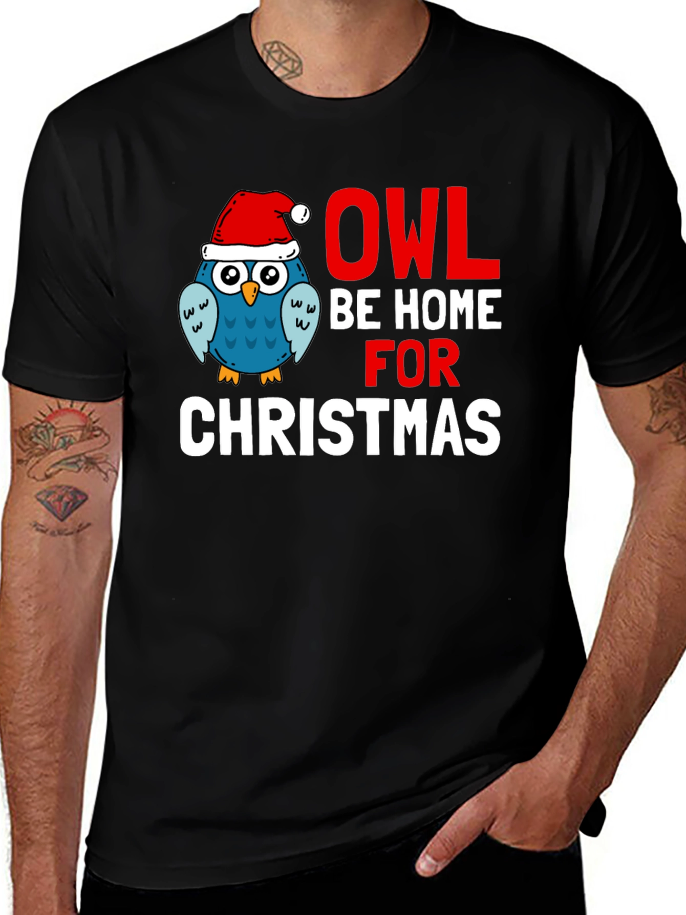 Owl Be Home for Christmas Graphic Tee