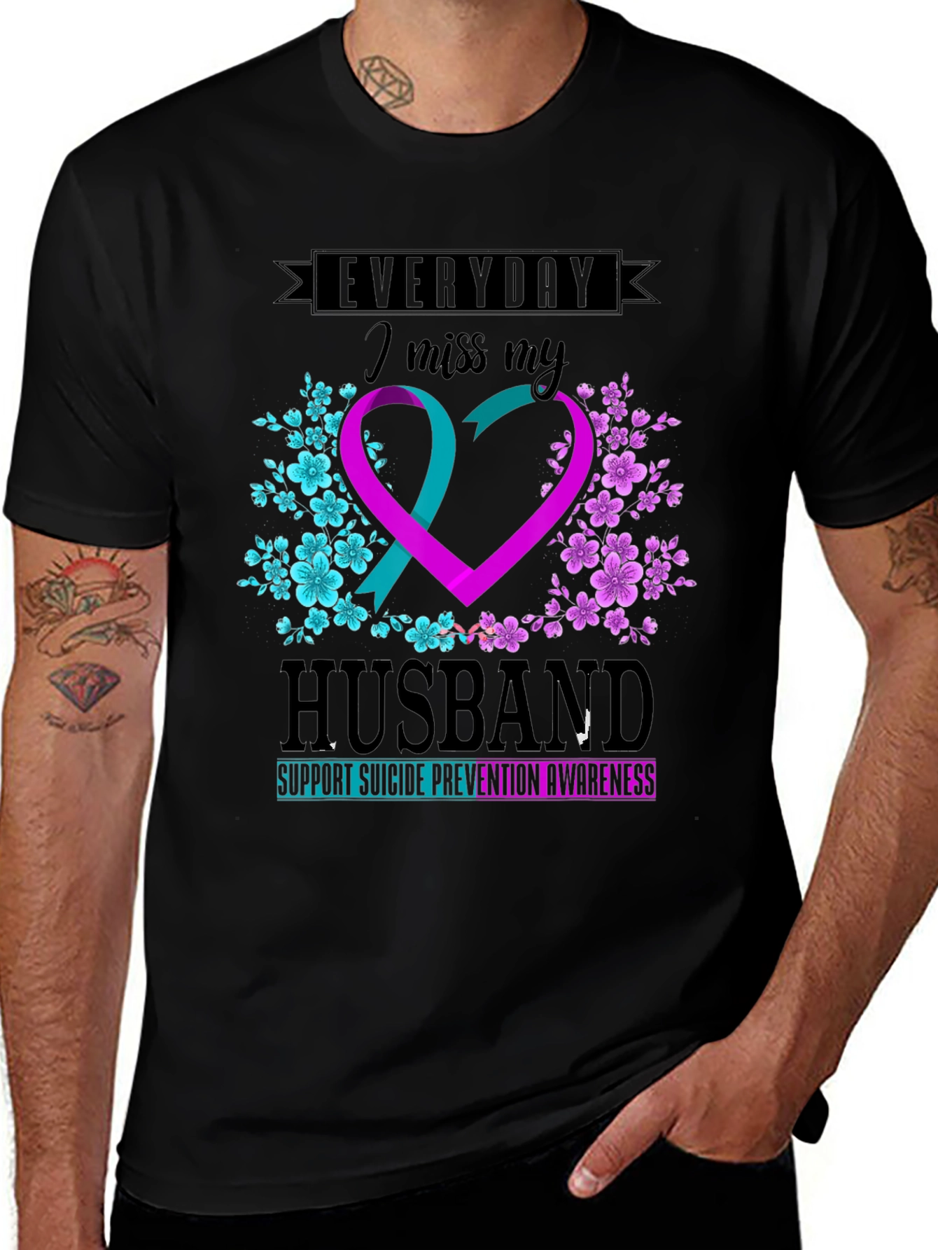 Everyday I Miss My Husband Suicide Awareness T-Shirt