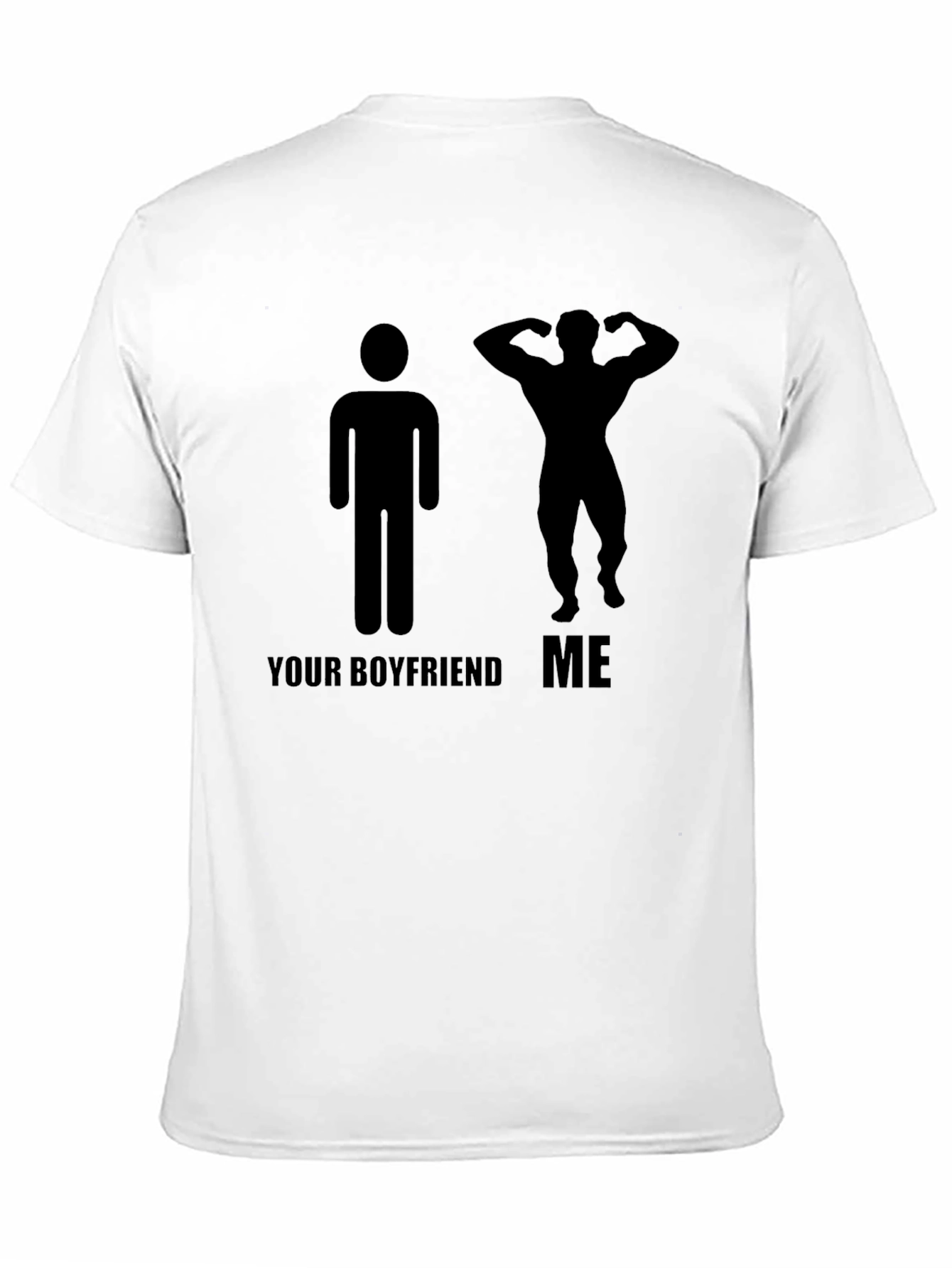 Humorous Black T-Shirt: Your Boyfriend vs. Me