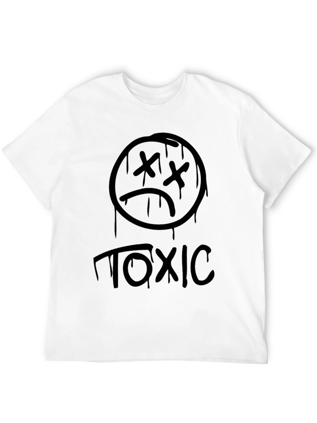 Toxic Sad Face Graphic T-Shirt - Black