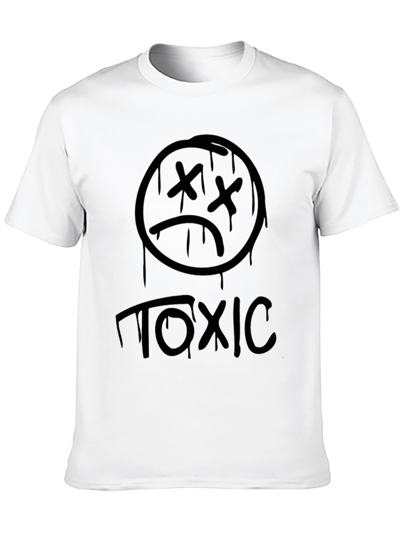 Toxic Sad Face Graphic T-Shirt - Black