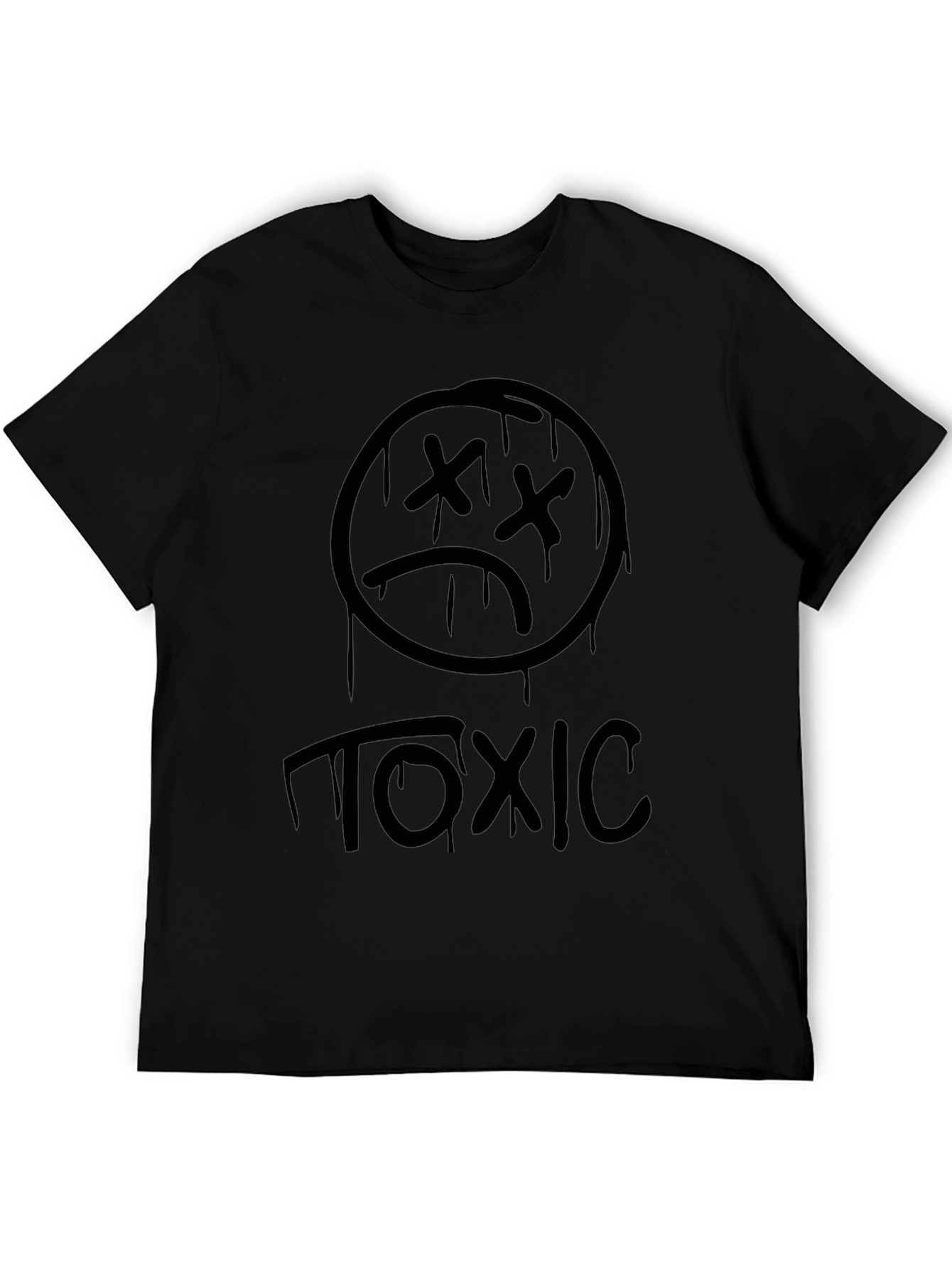 Toxic Sad Face Graphic T-Shirt - Black