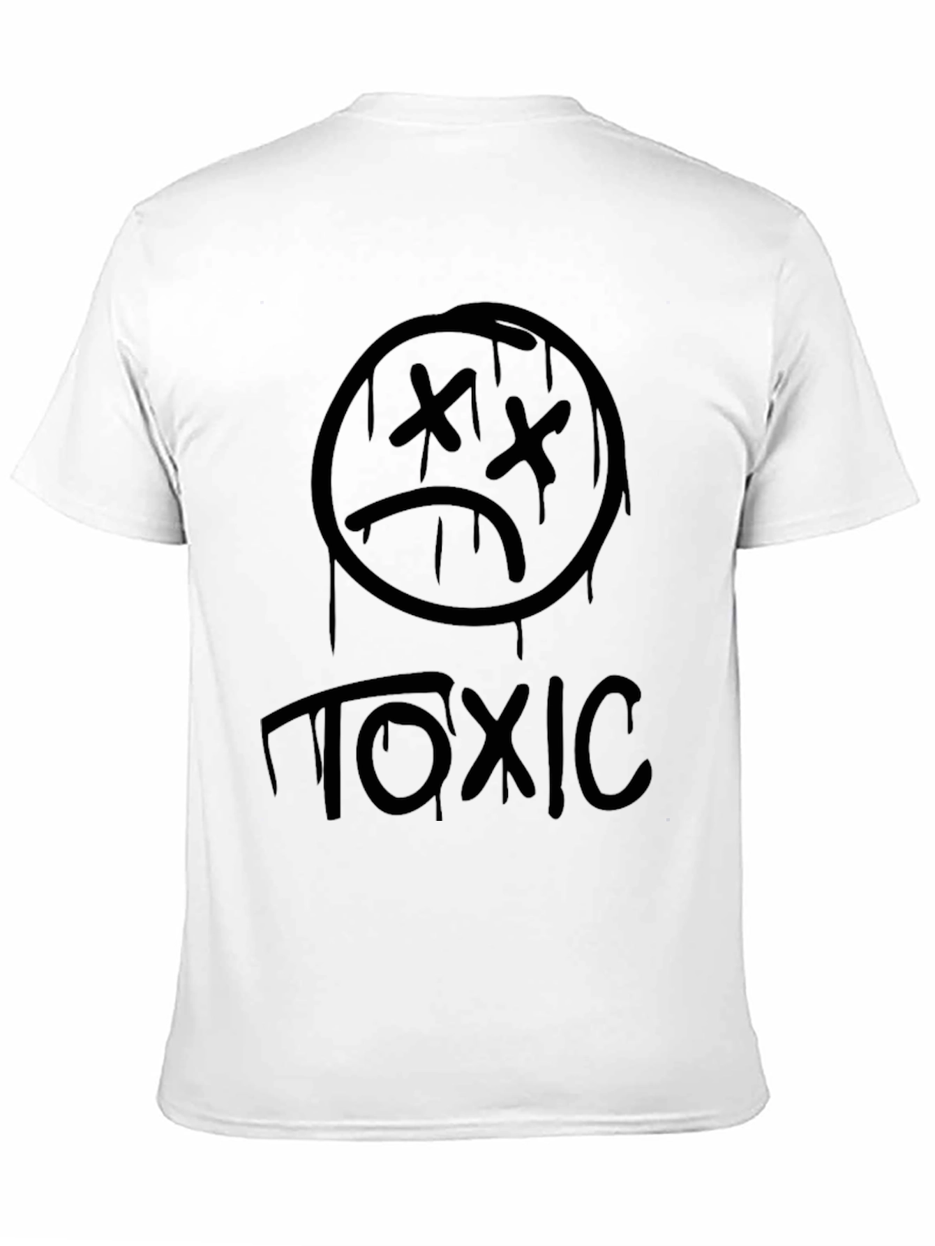 Toxic Sad Face Graphic T-Shirt - Black