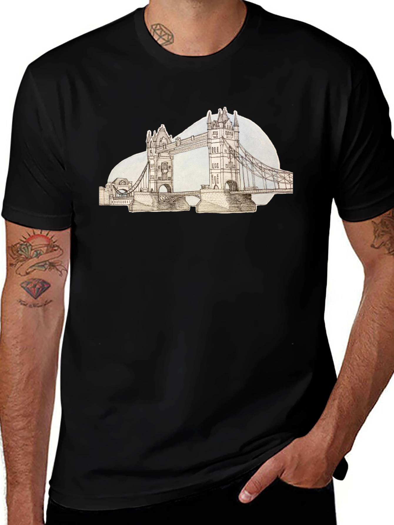 London Bridge Graphic Tee - Black