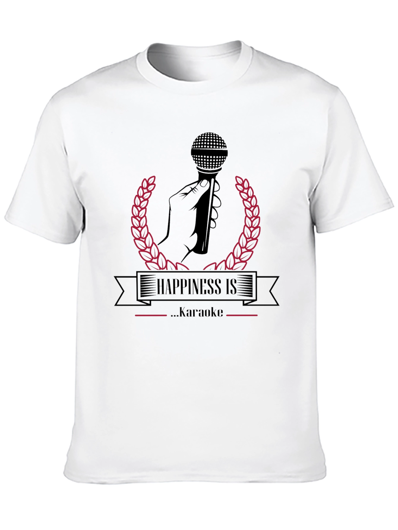 Happiness Karaoke T-Shirt: Black Karaoke Tee