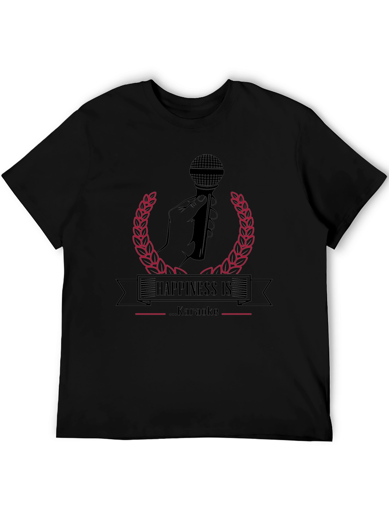 Happiness Karaoke T-Shirt: Black Karaoke Tee
