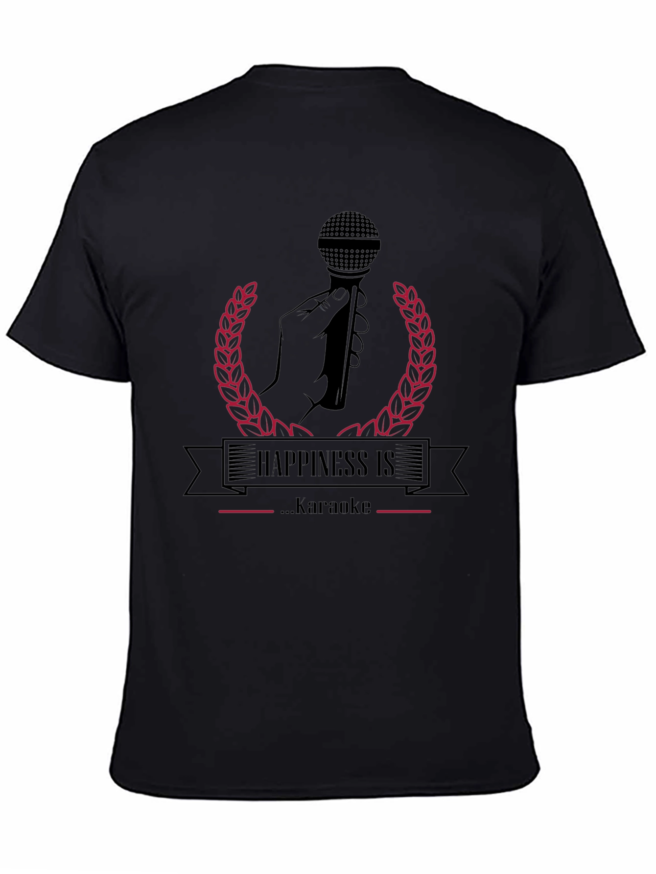 Happiness Karaoke T-Shirt: Black Karaoke Tee