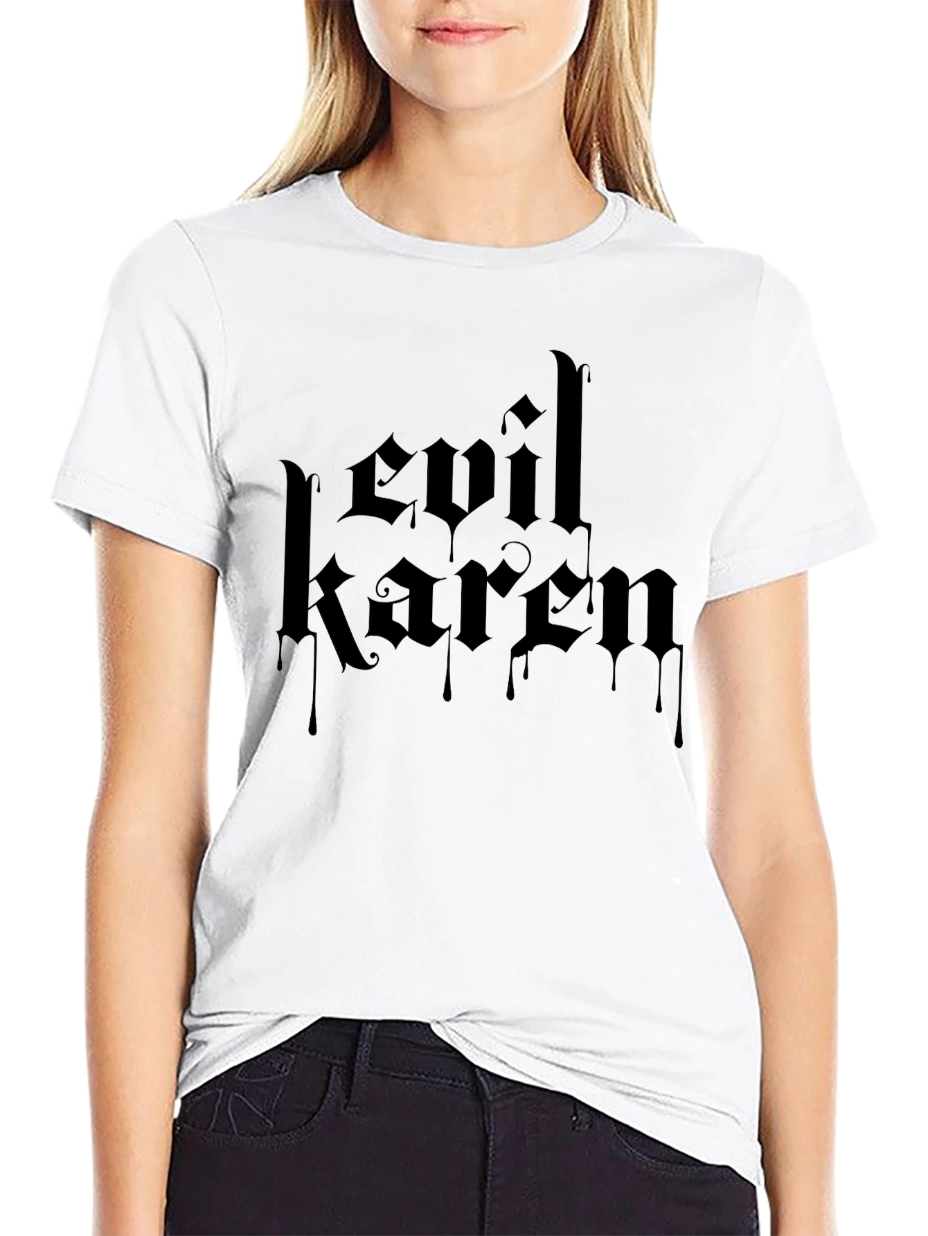 Evil Karen Black T-Shirt - Gothic Style