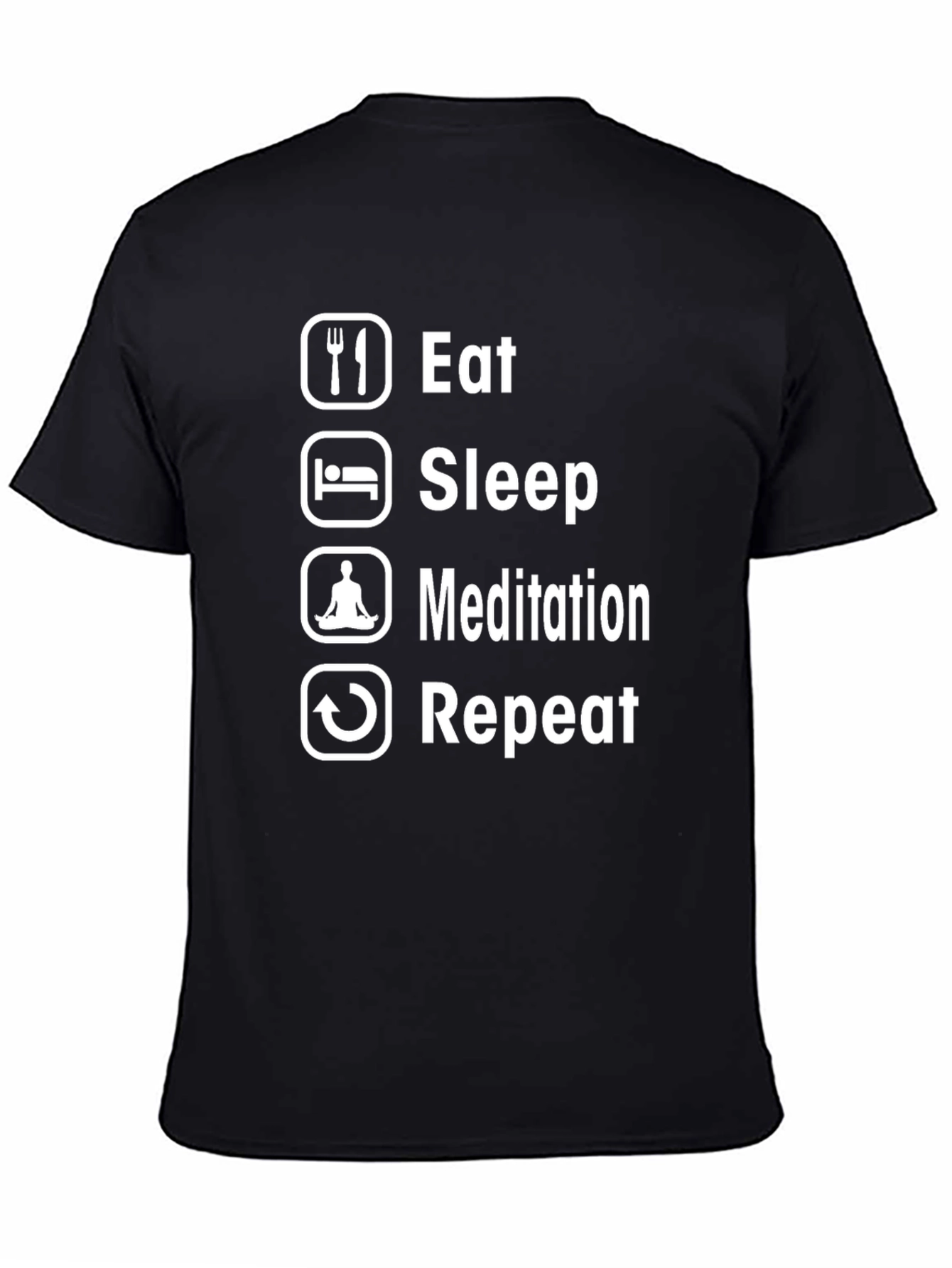 Eat Sleep Meditate Repeat Graphic Tee