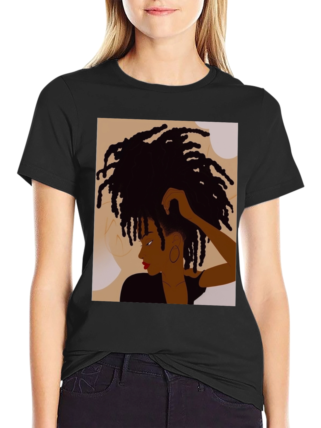 Afro Art Black Tee - Stylish Graphic Print
