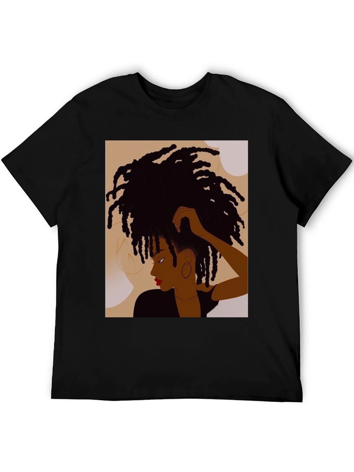 Afro Art Black Tee - Stylish Graphic Print