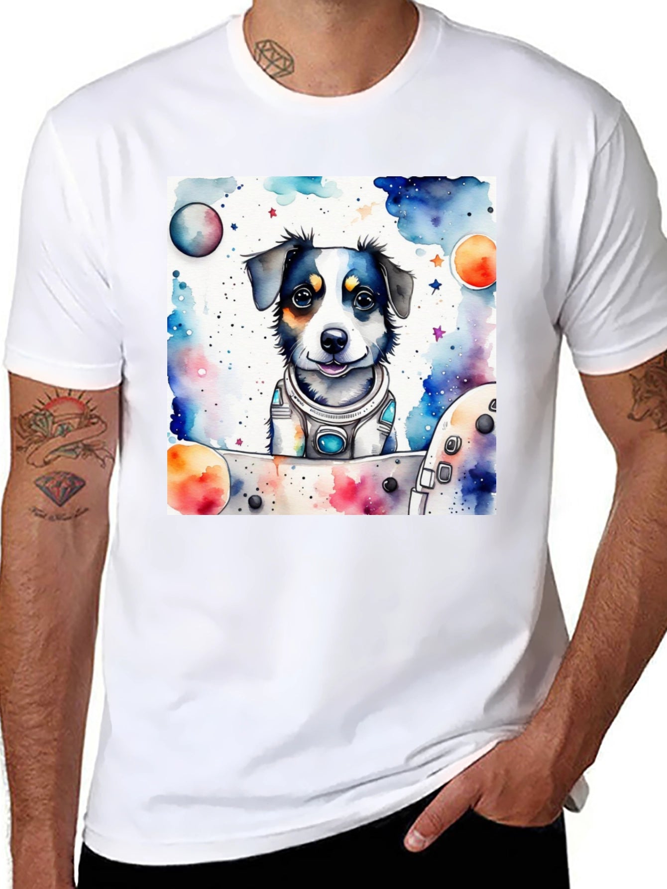 Space Dog T-Shirt - Cute Pet Astronaut Design