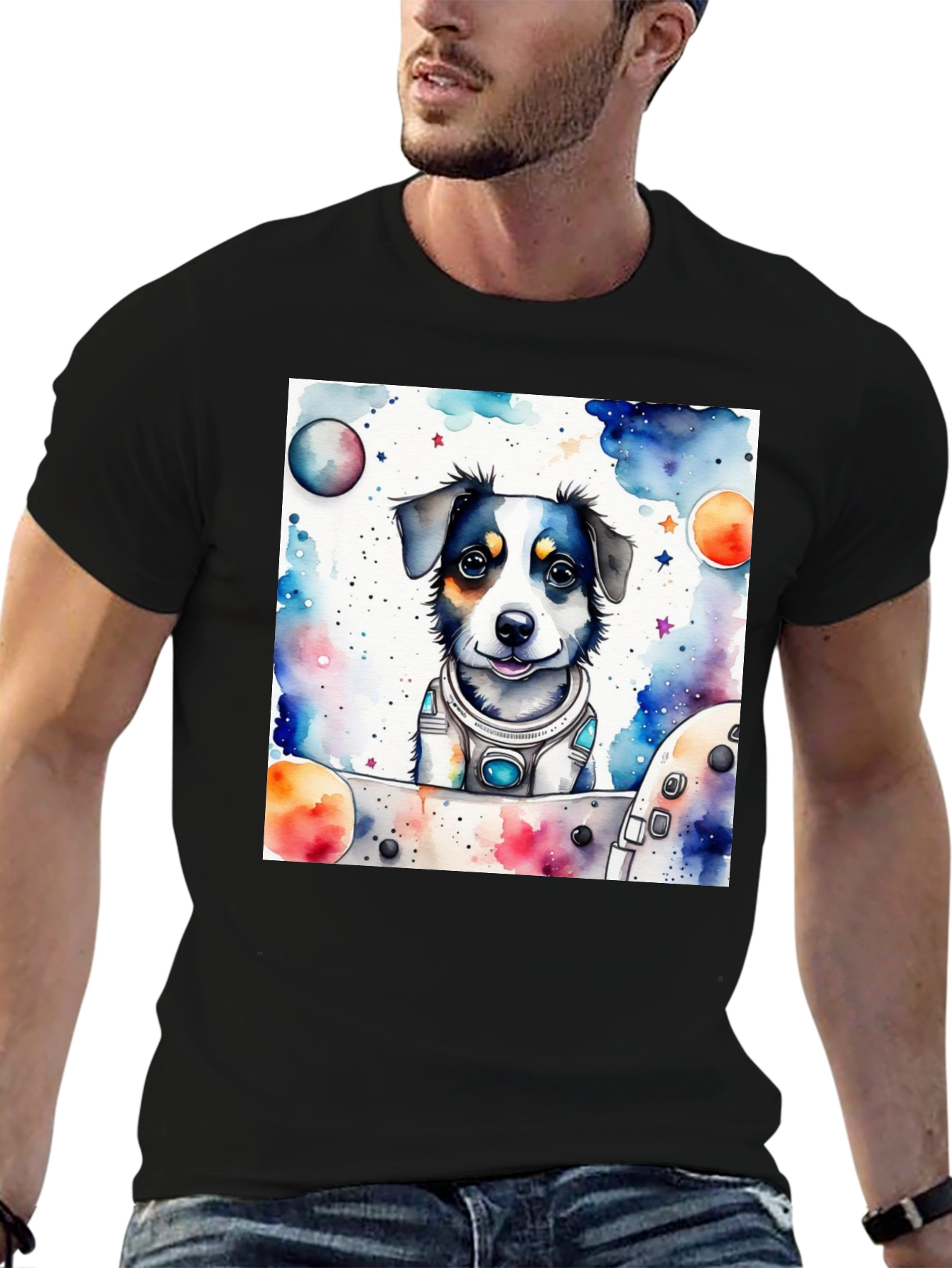 Space Dog T-Shirt - Cute Pet Astronaut Design