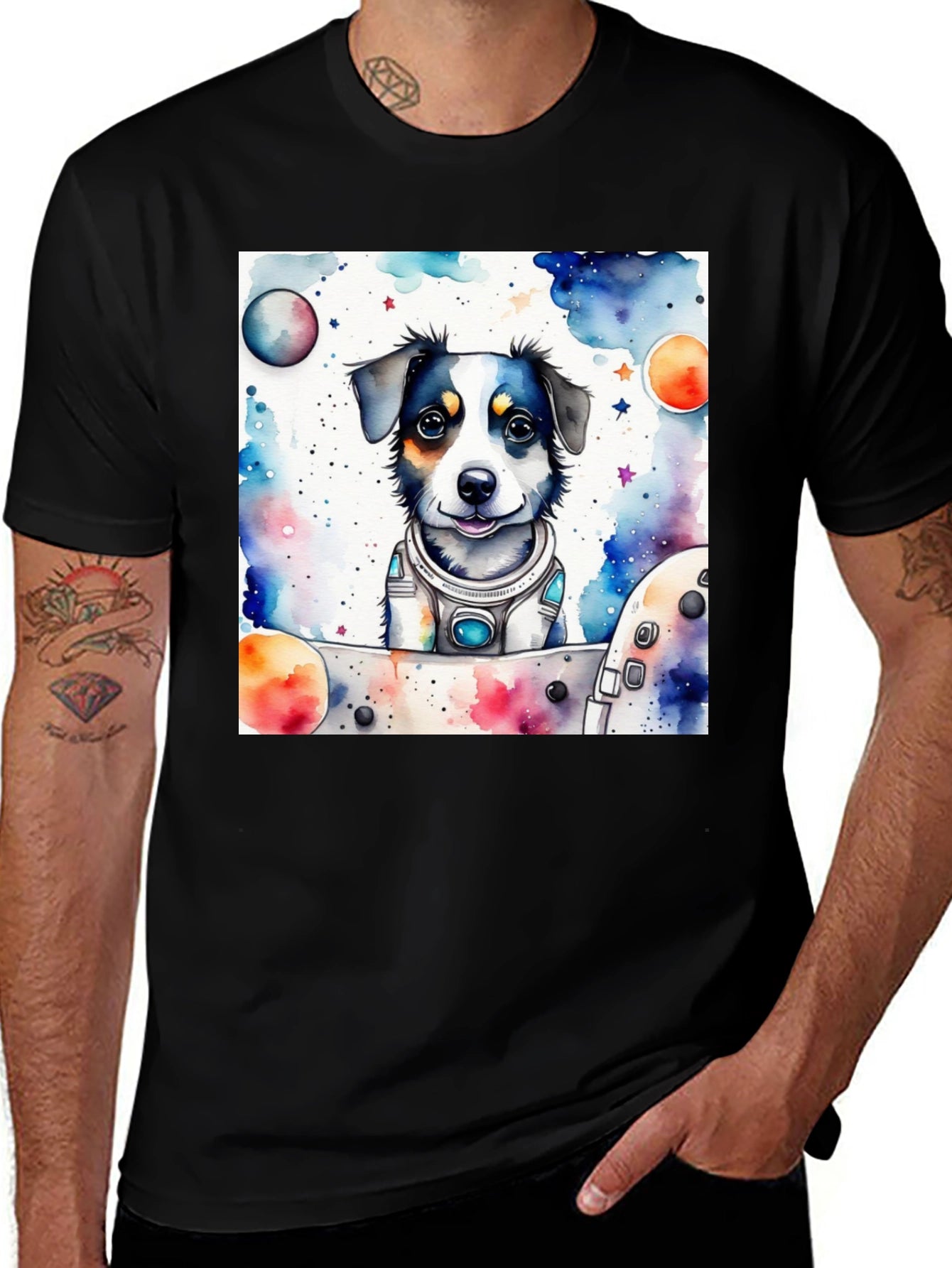 Space Dog T-Shirt - Cute Pet Astronaut Design